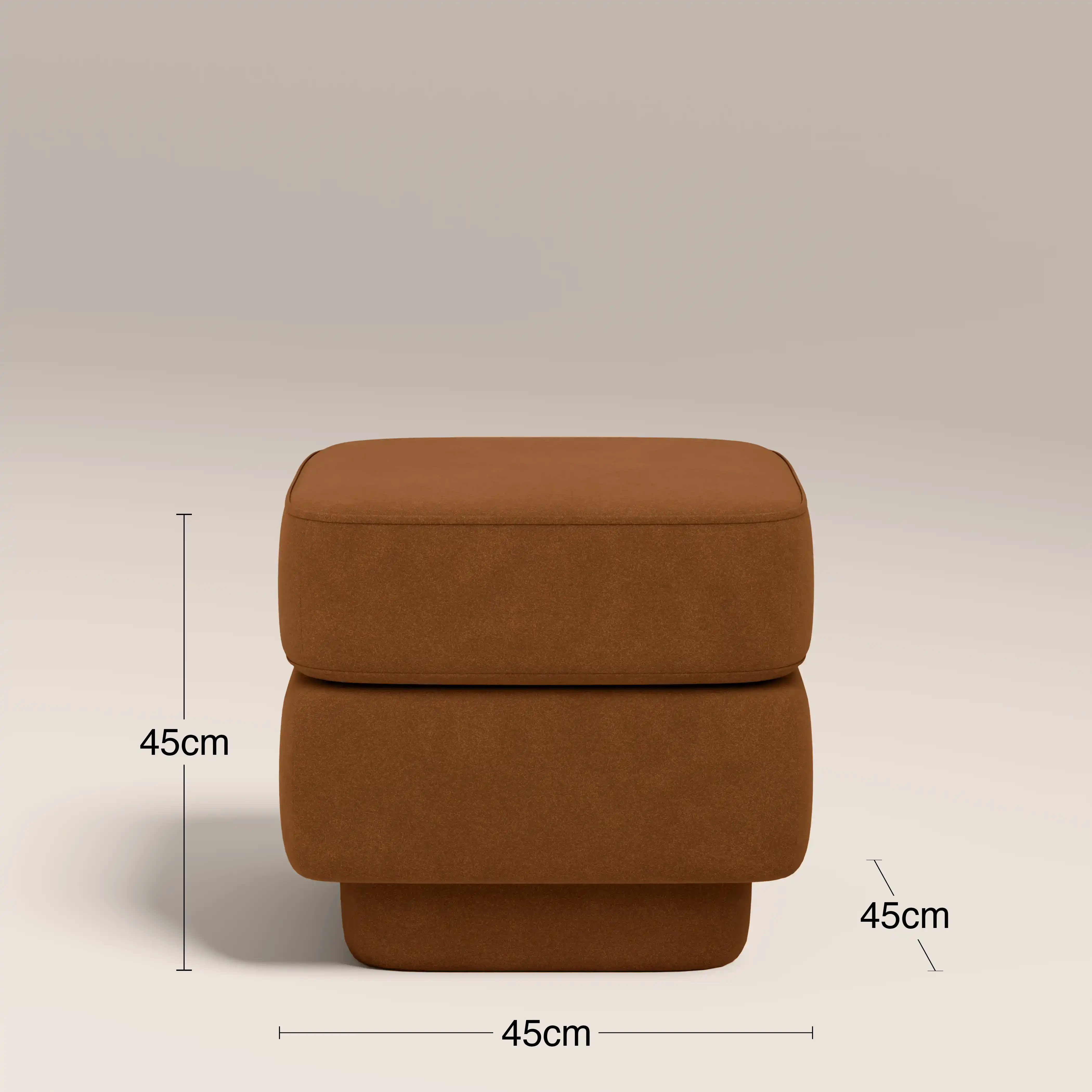 Ava Pouffe | Caramel Brown Sustainable Mohair Velvet - Image 6