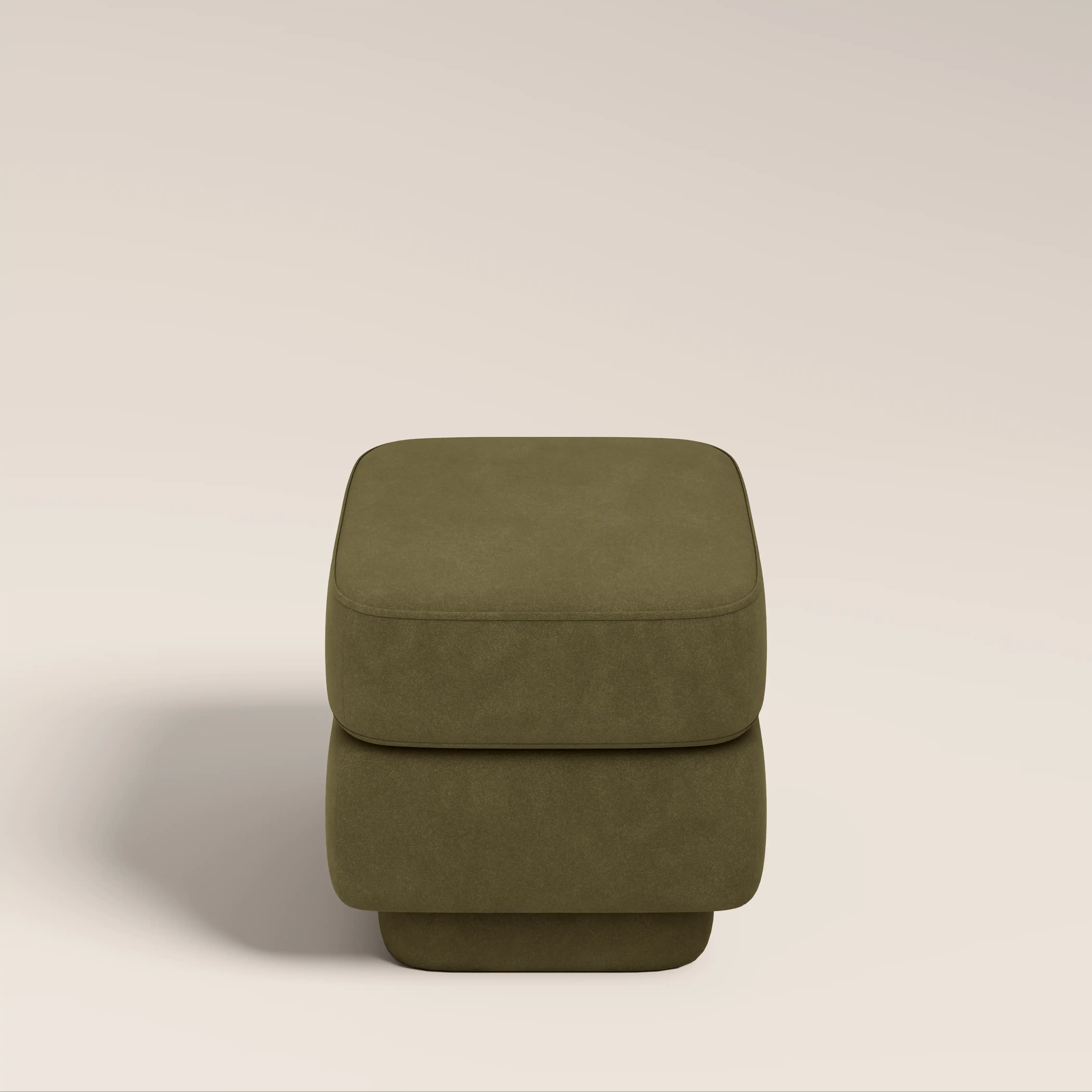 Ava Pouffe | Moss Green Sustainable Mohair Velvet - Image 4