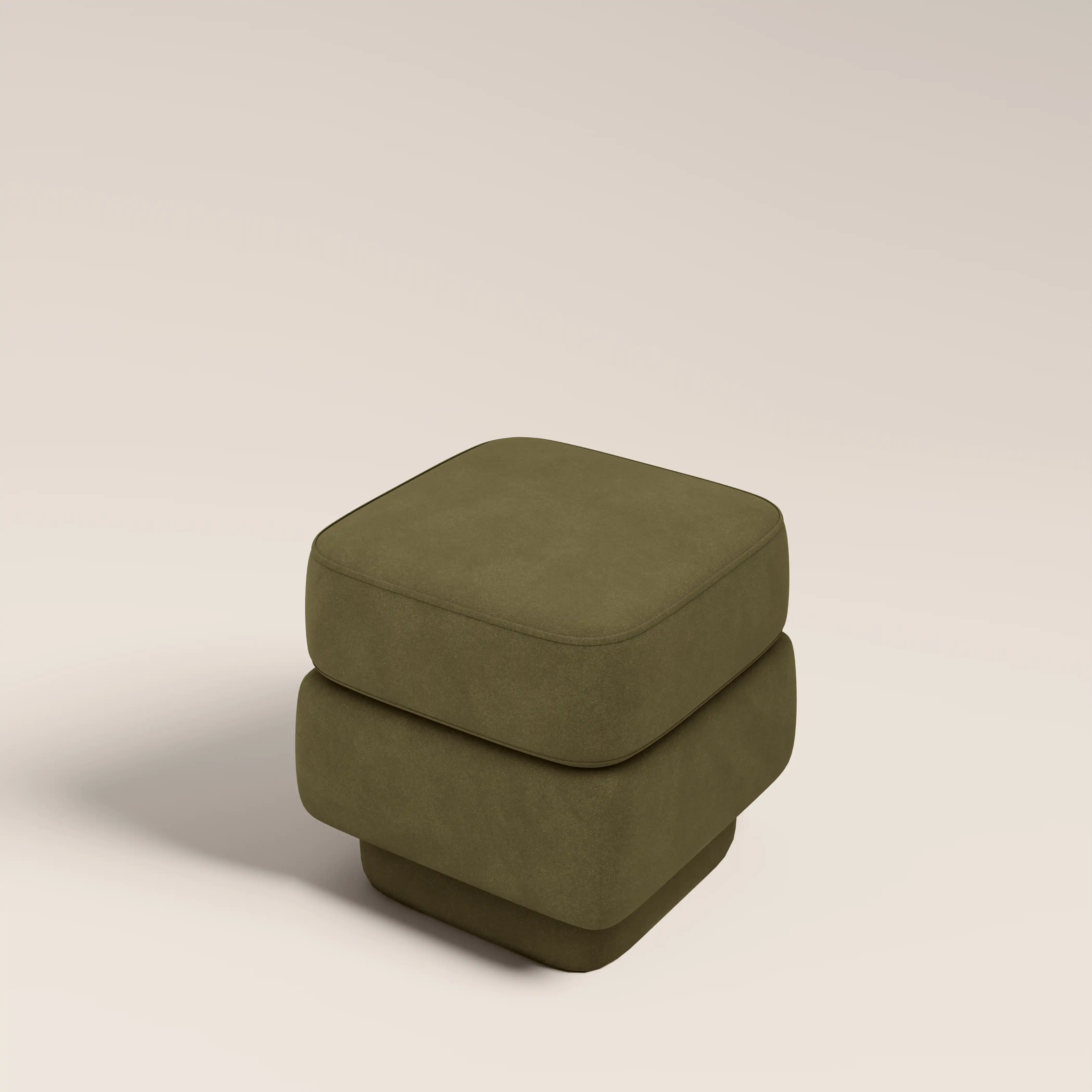 Ava Pouffe | Moss Green Sustainable Mohair Velvet - Image 5