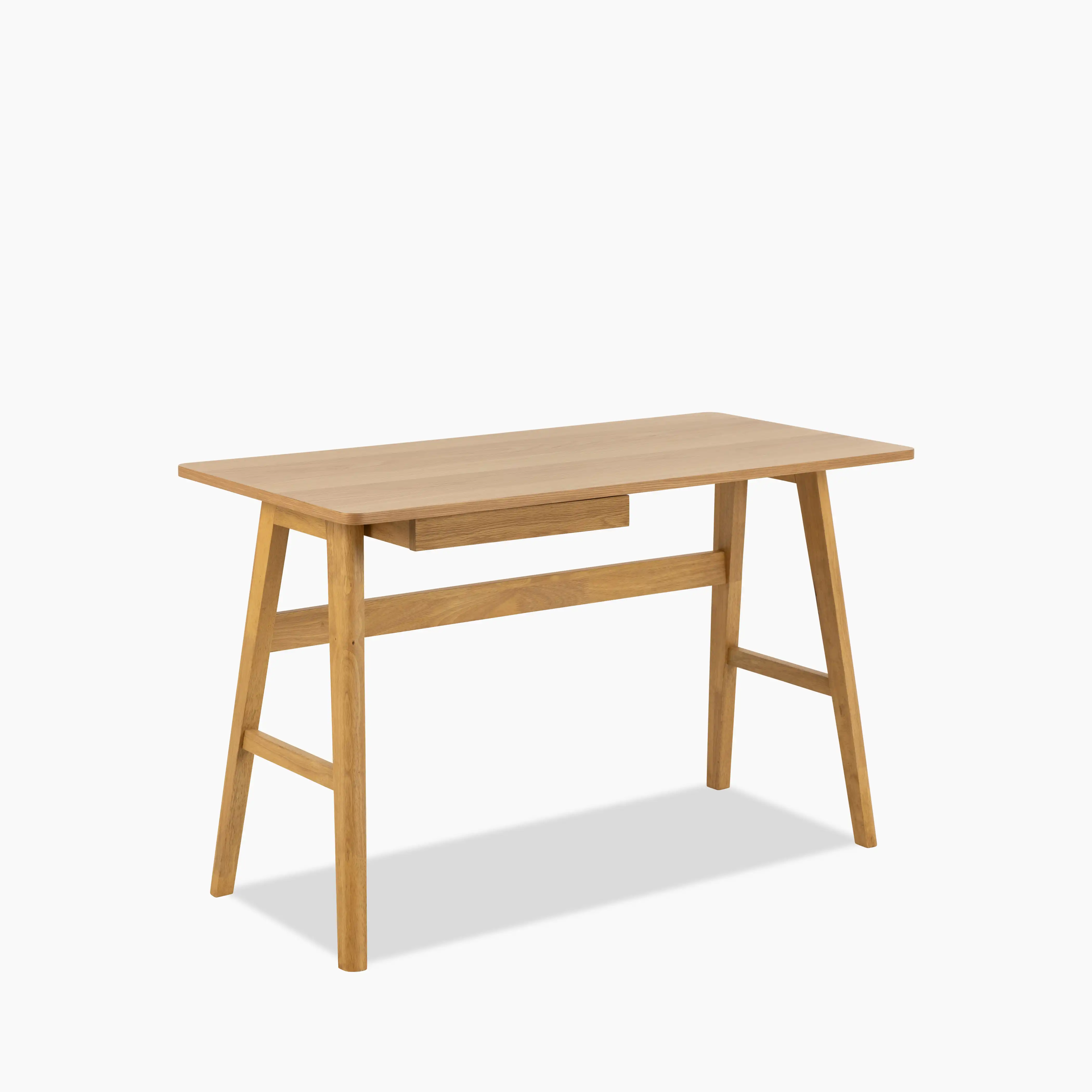Barnett Wooden 1 Drawer Desk | Oak - Image 3