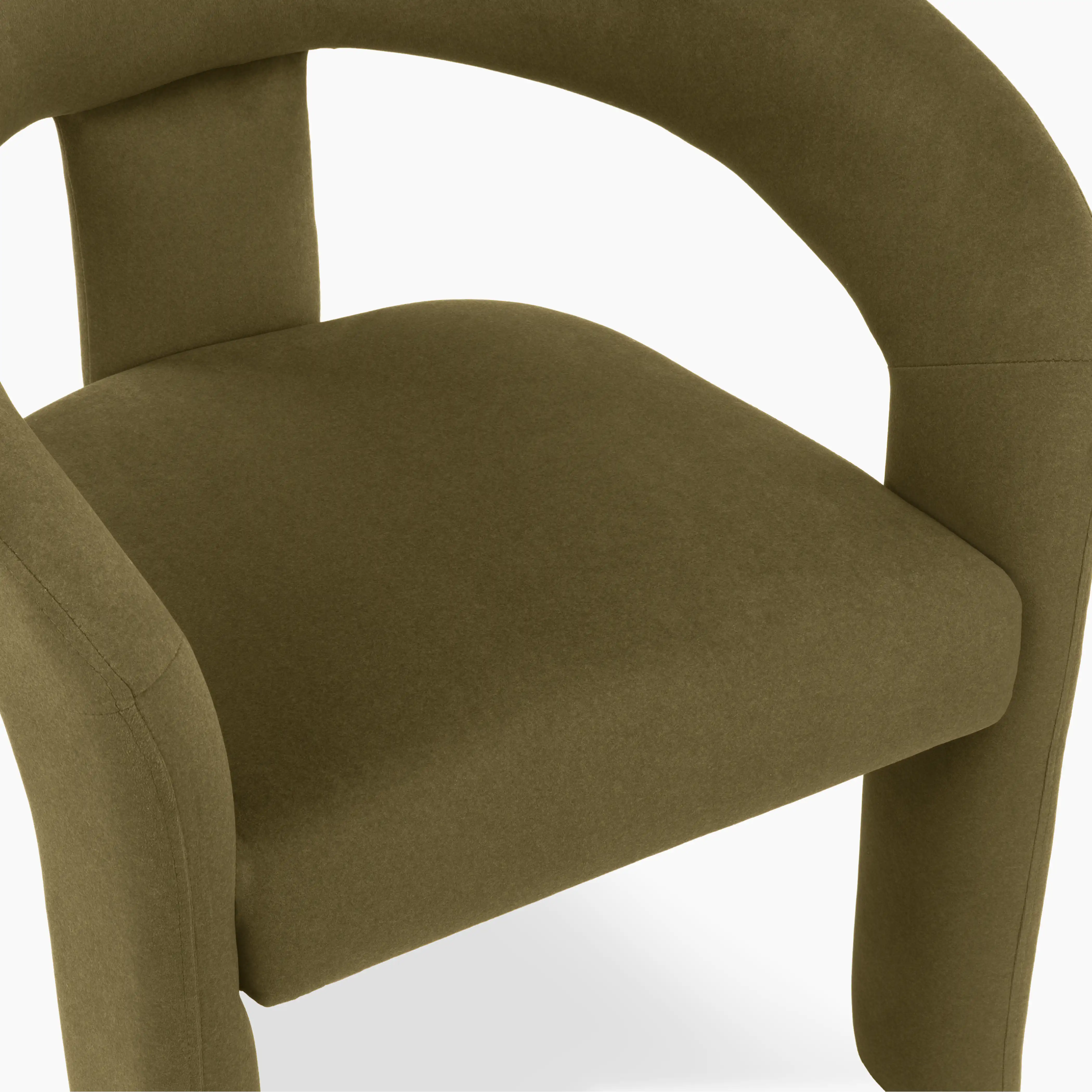 Bellamy Carver Dining Chair | Moss Green Sustainable Mohair Velvet - Image 7