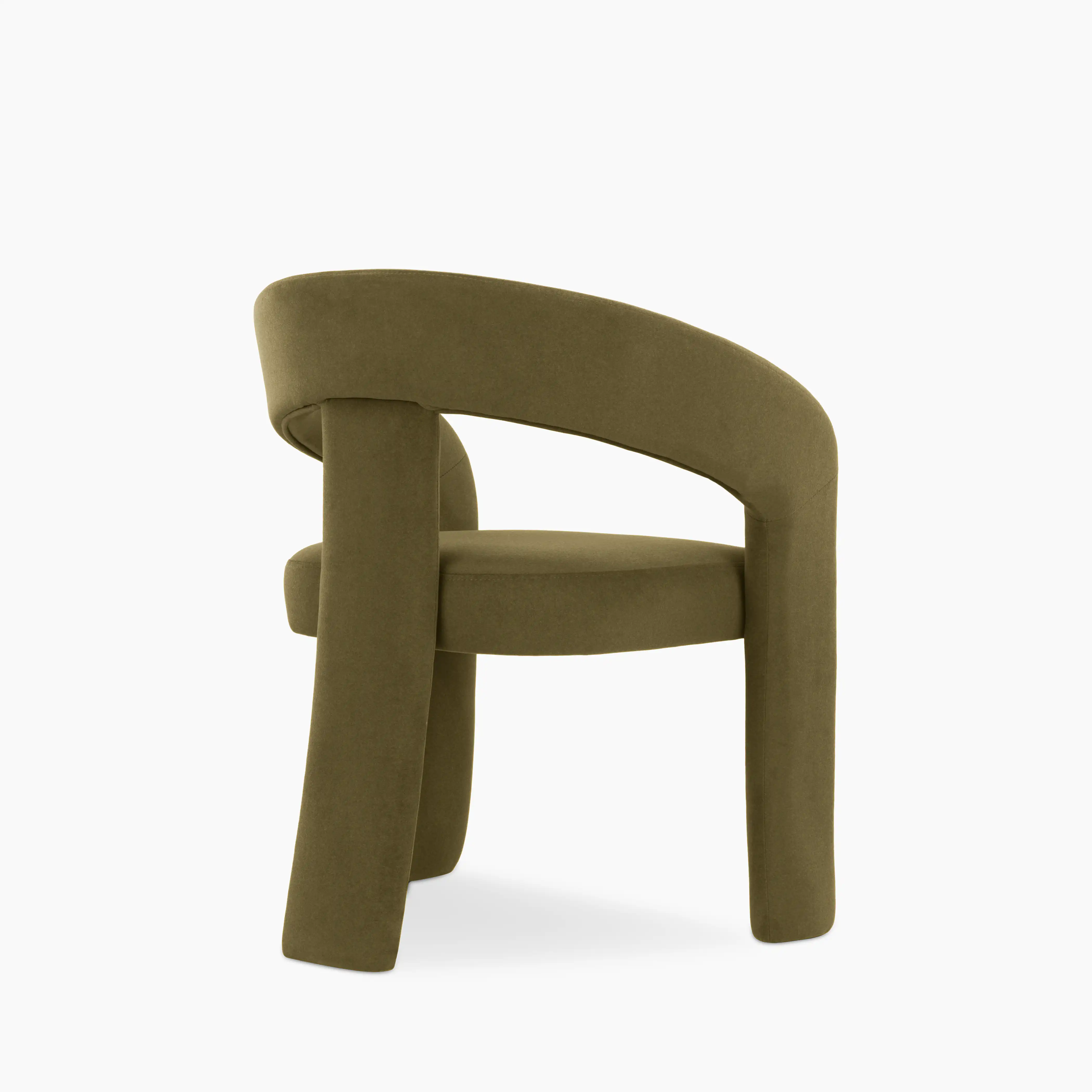 Bellamy Carver Dining Chair | Moss Green Sustainable Mohair Velvet - Image 8