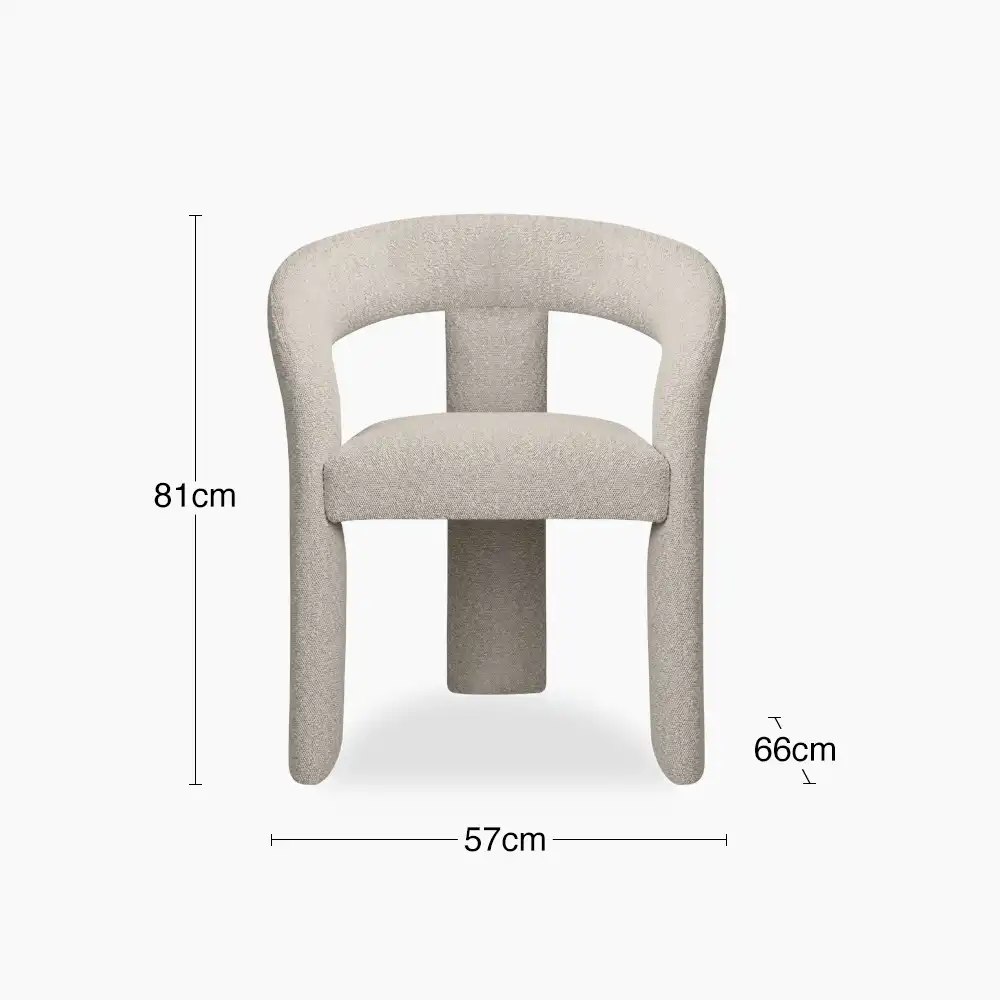 Bellamy Carver Dining Chair | Speckled Stone Sustainable Boucle - Image 9