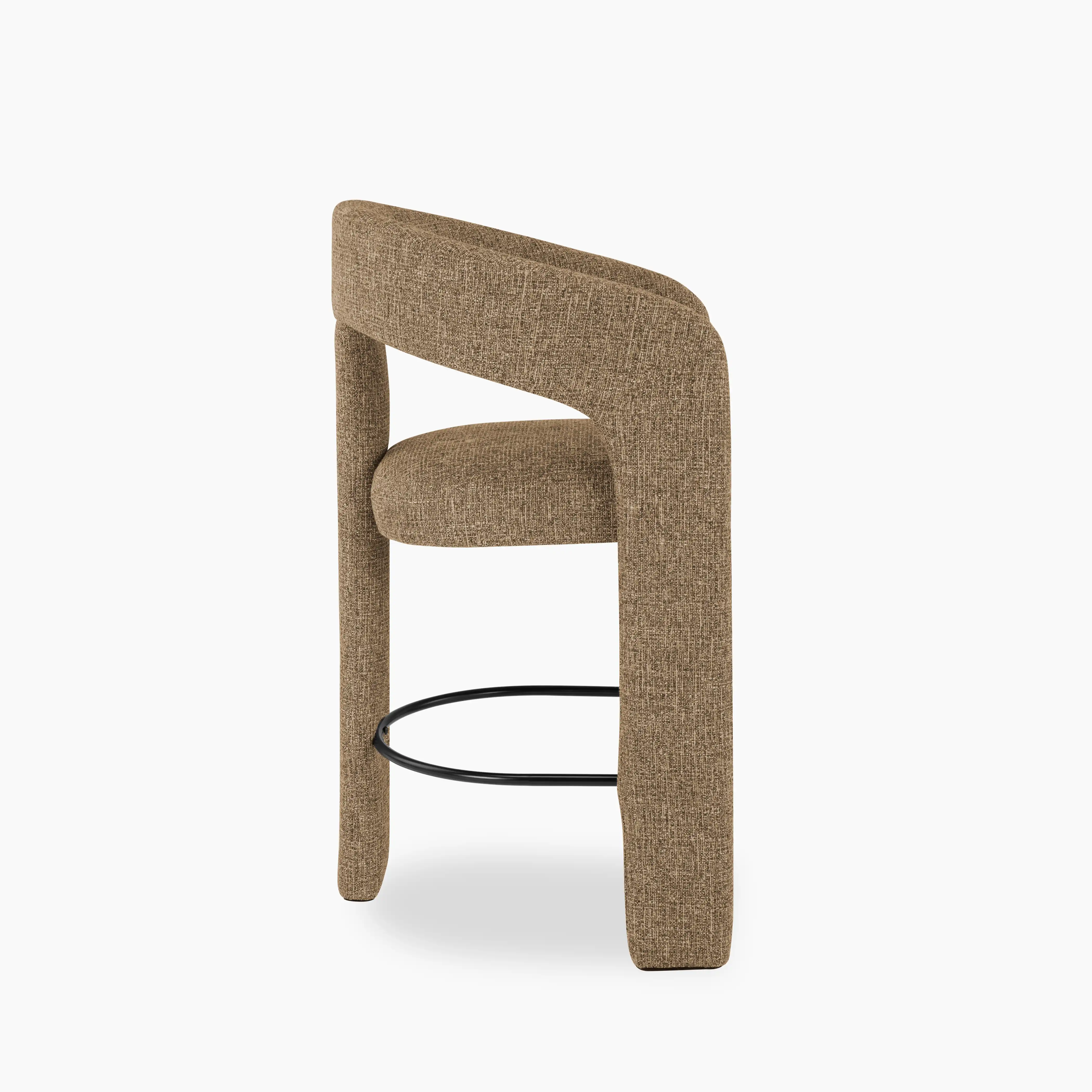 Bellamy Kitchen Stool | Speckled Cappuccino Boucle - Image 4
