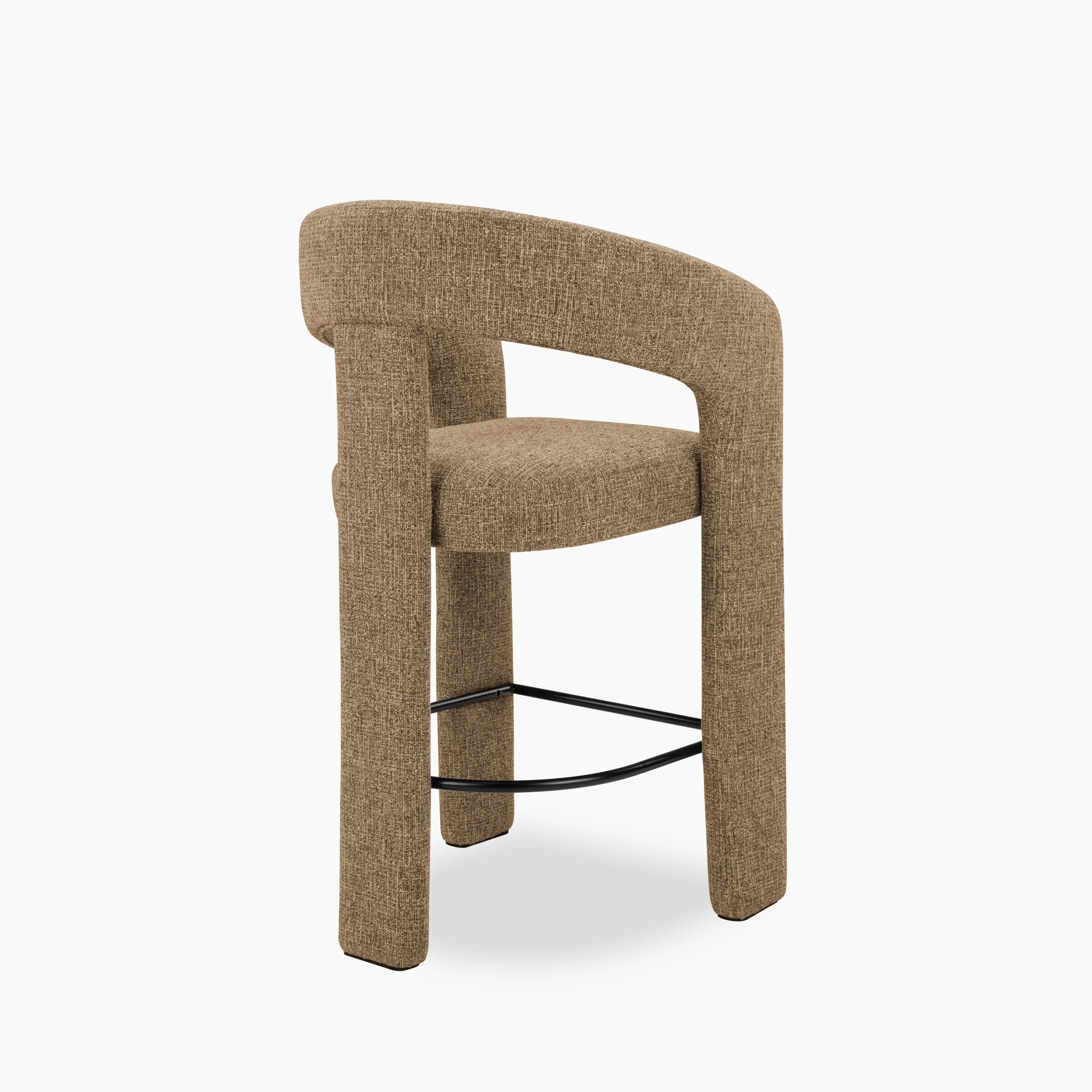 Bellamy Kitchen Stool | Speckled Cappuccino Boucle - Image 6