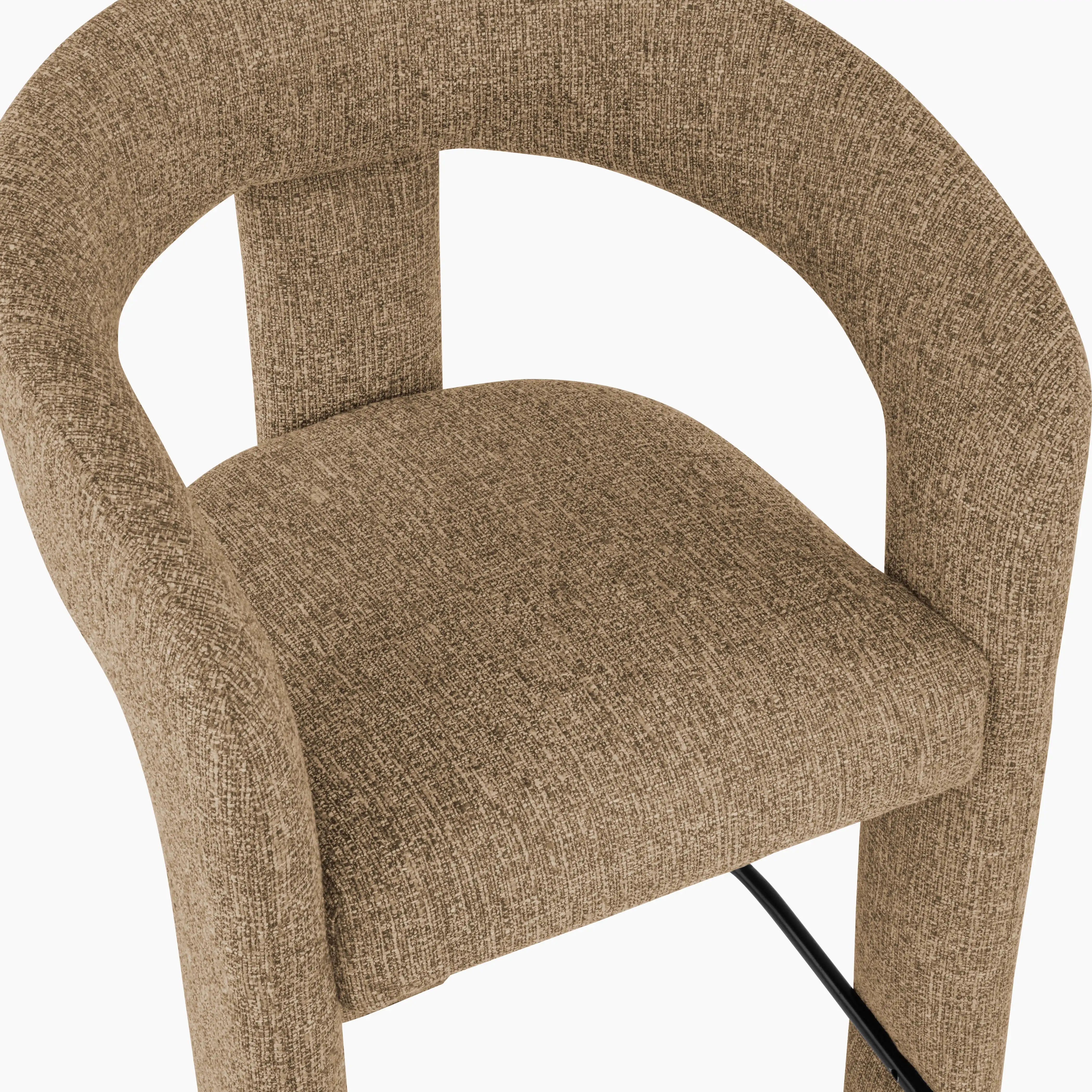 Bellamy Kitchen Stool | Speckled Cappuccino Boucle - Image 7