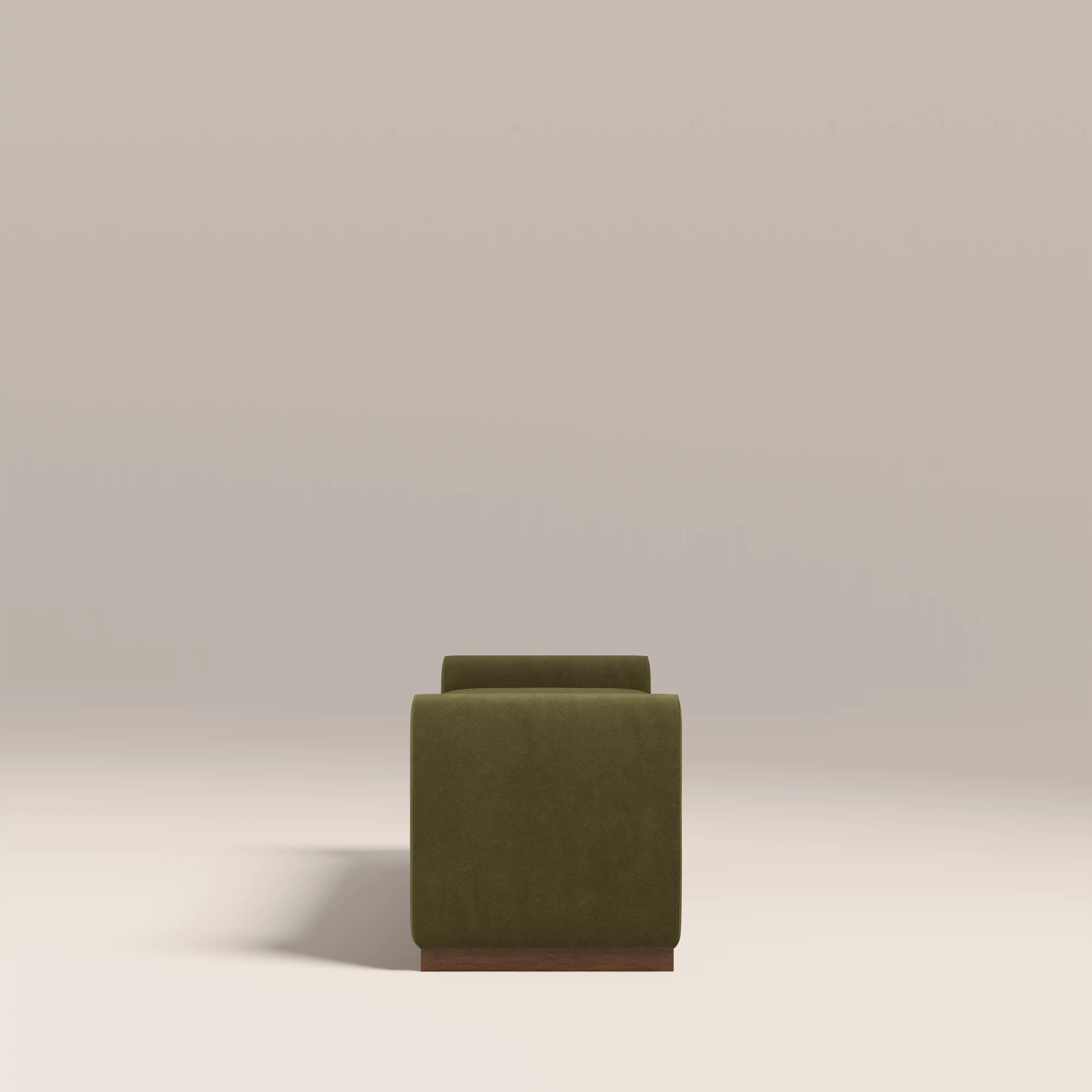 Bennett Bench | Moss Green Sustainable Mohair Velvet & Walnut - Image 5
