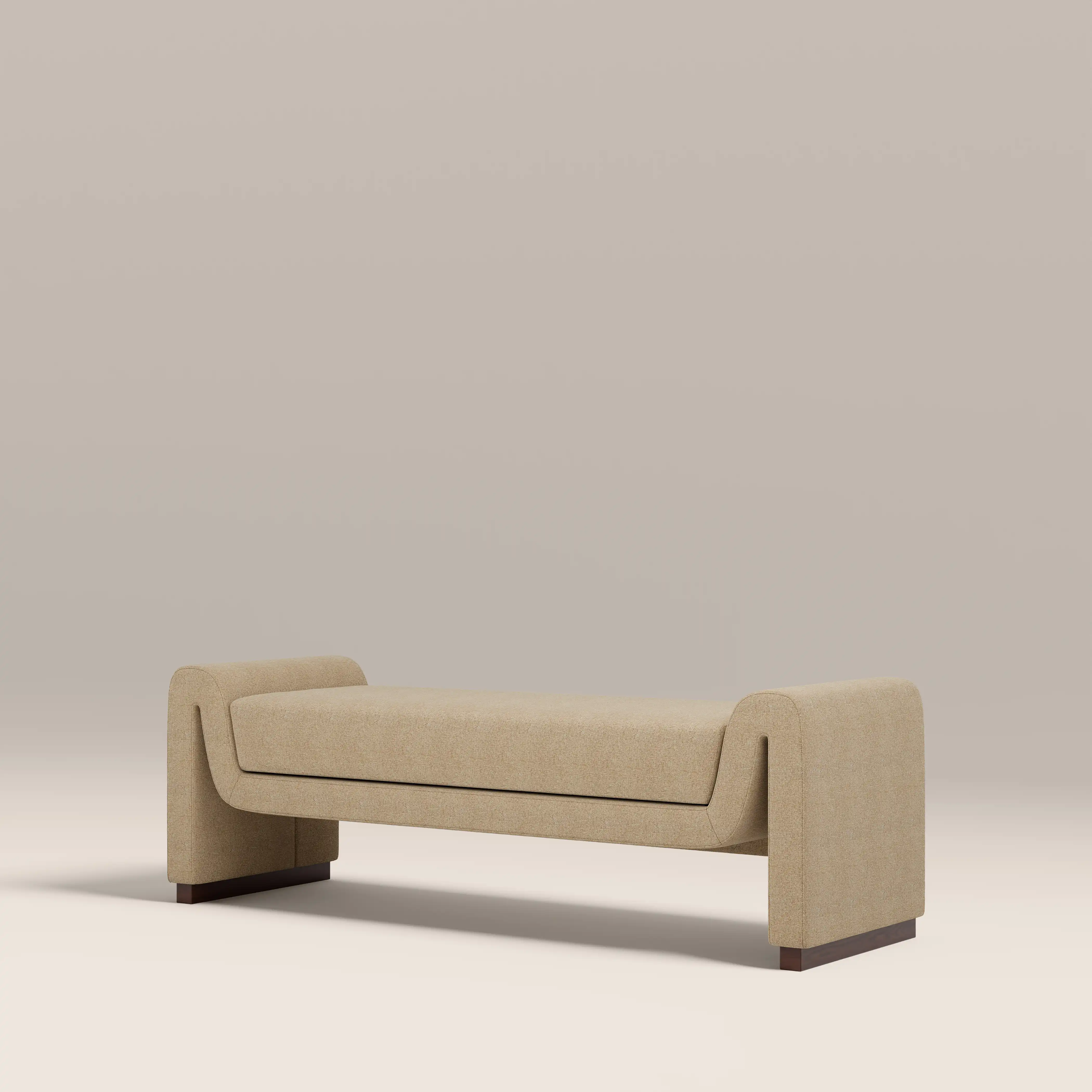 Bennett Bench | Speckled Latte Boucle & Walnut - Image 5