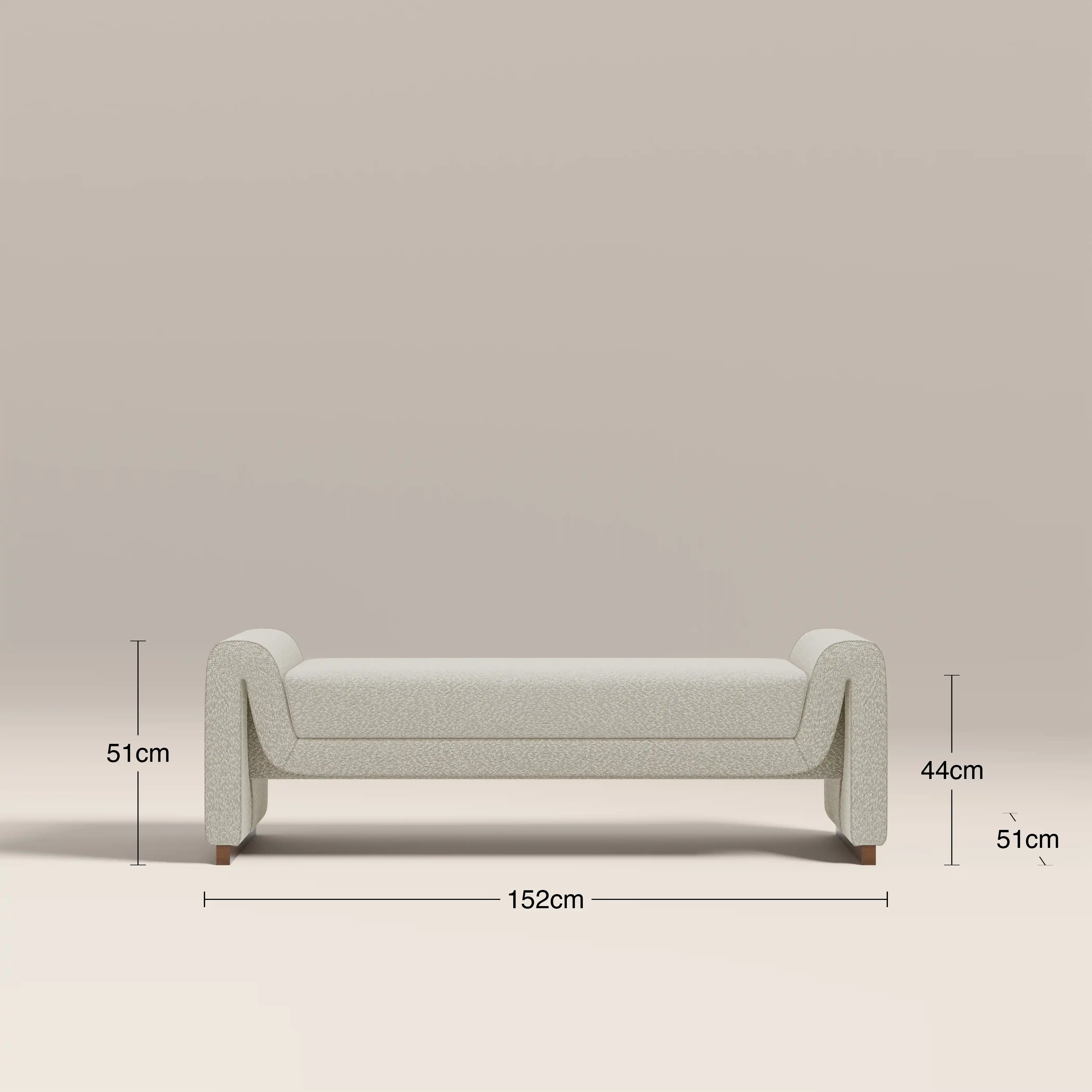 Bennett Bench | Speckled Stone Sustainable Boucle & Walnut - Image 6