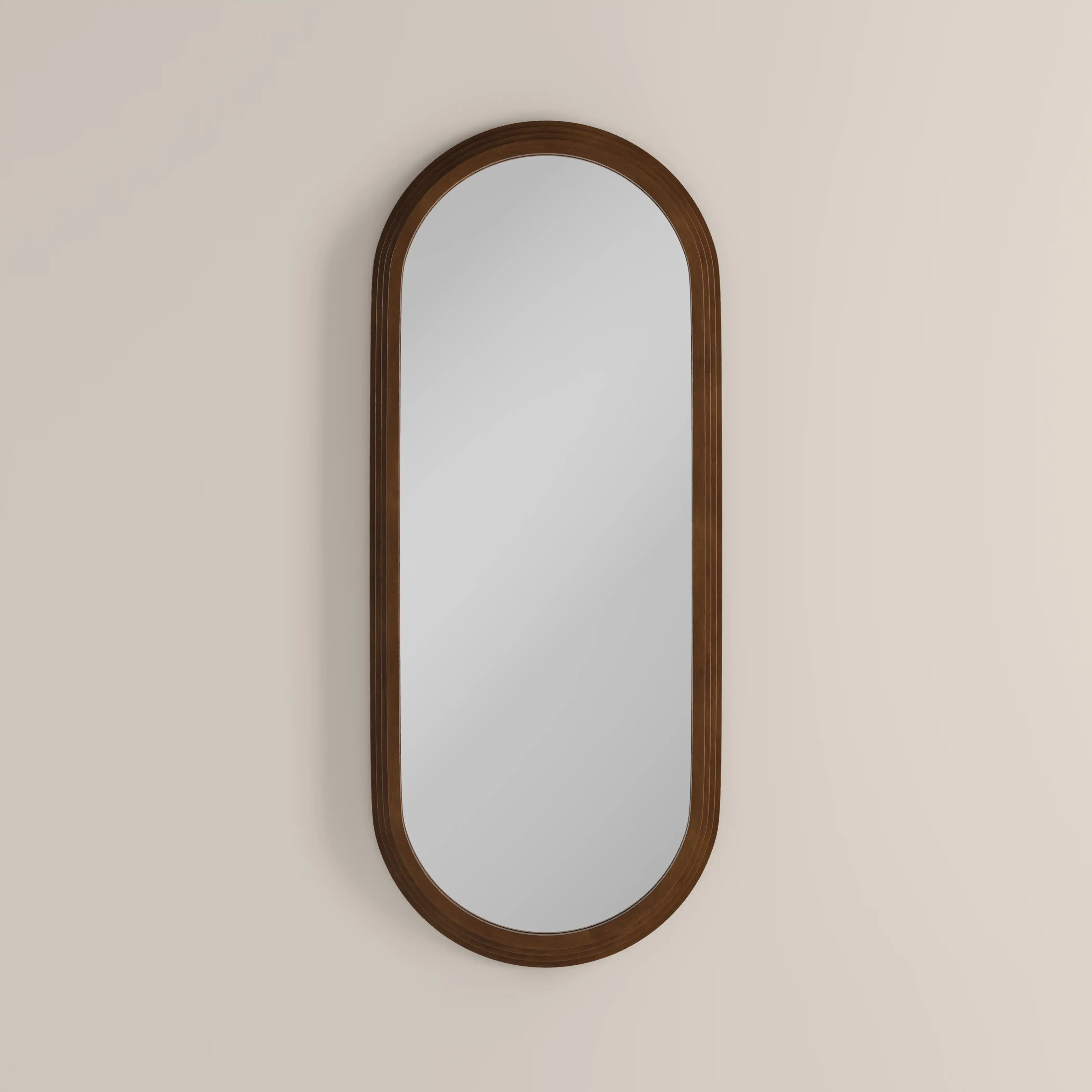 Bette Oval Full Length Mirror, 120 x 50 cm | Walnut