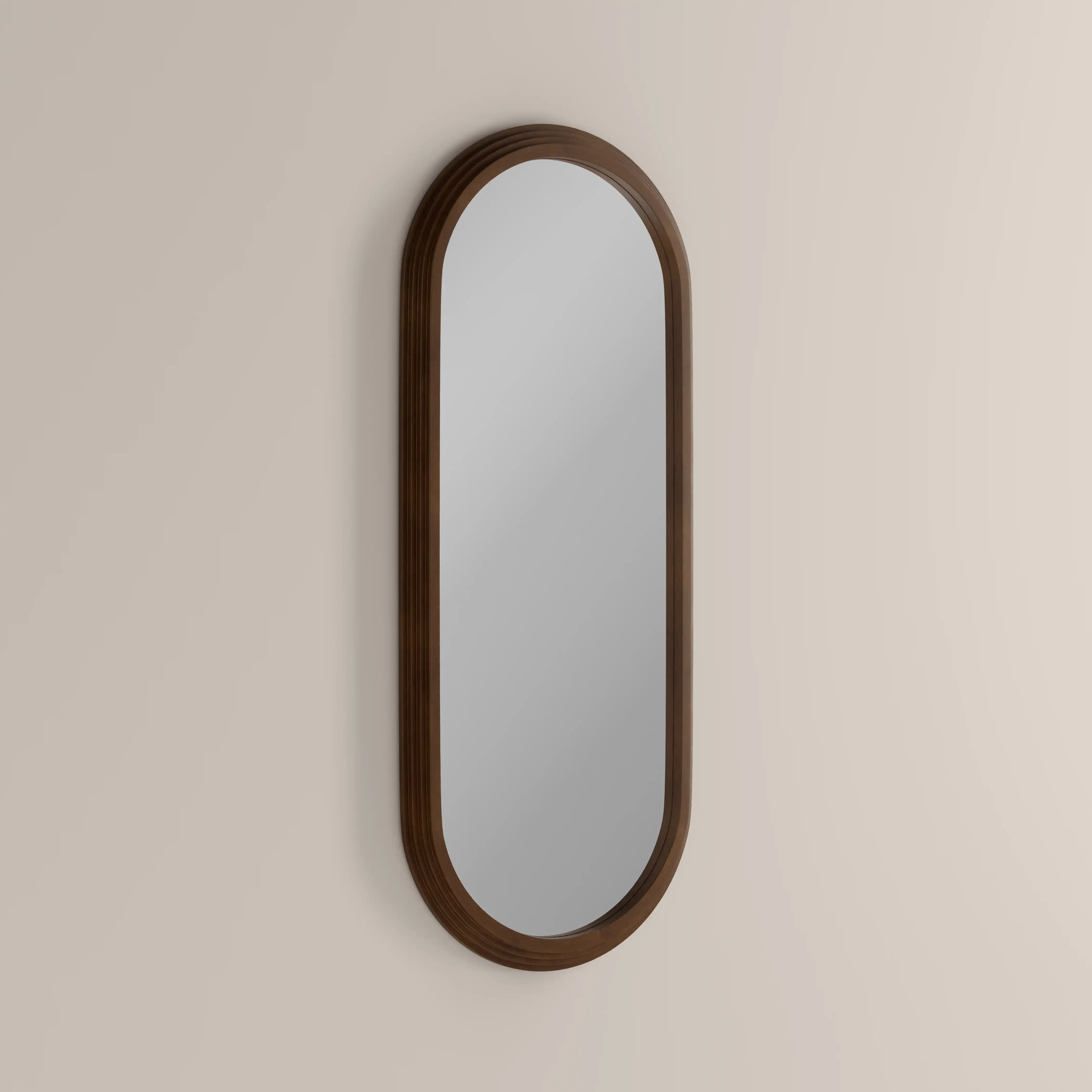 Bette Oval Full Length Mirror, 120 x 50 cm | Walnut - Image 3