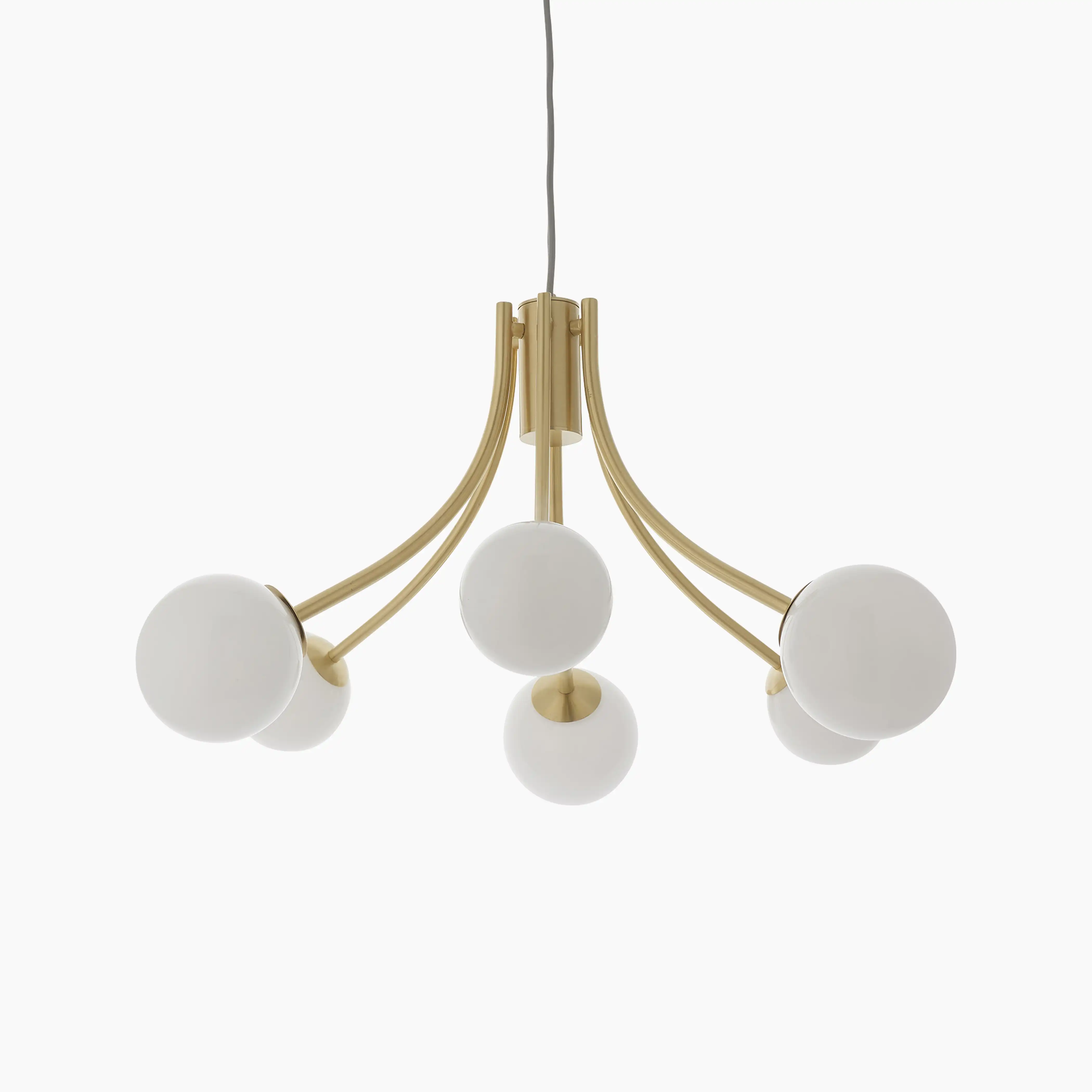 Bloom 6 Light Pendant Light | Opal & Brass - Image 7