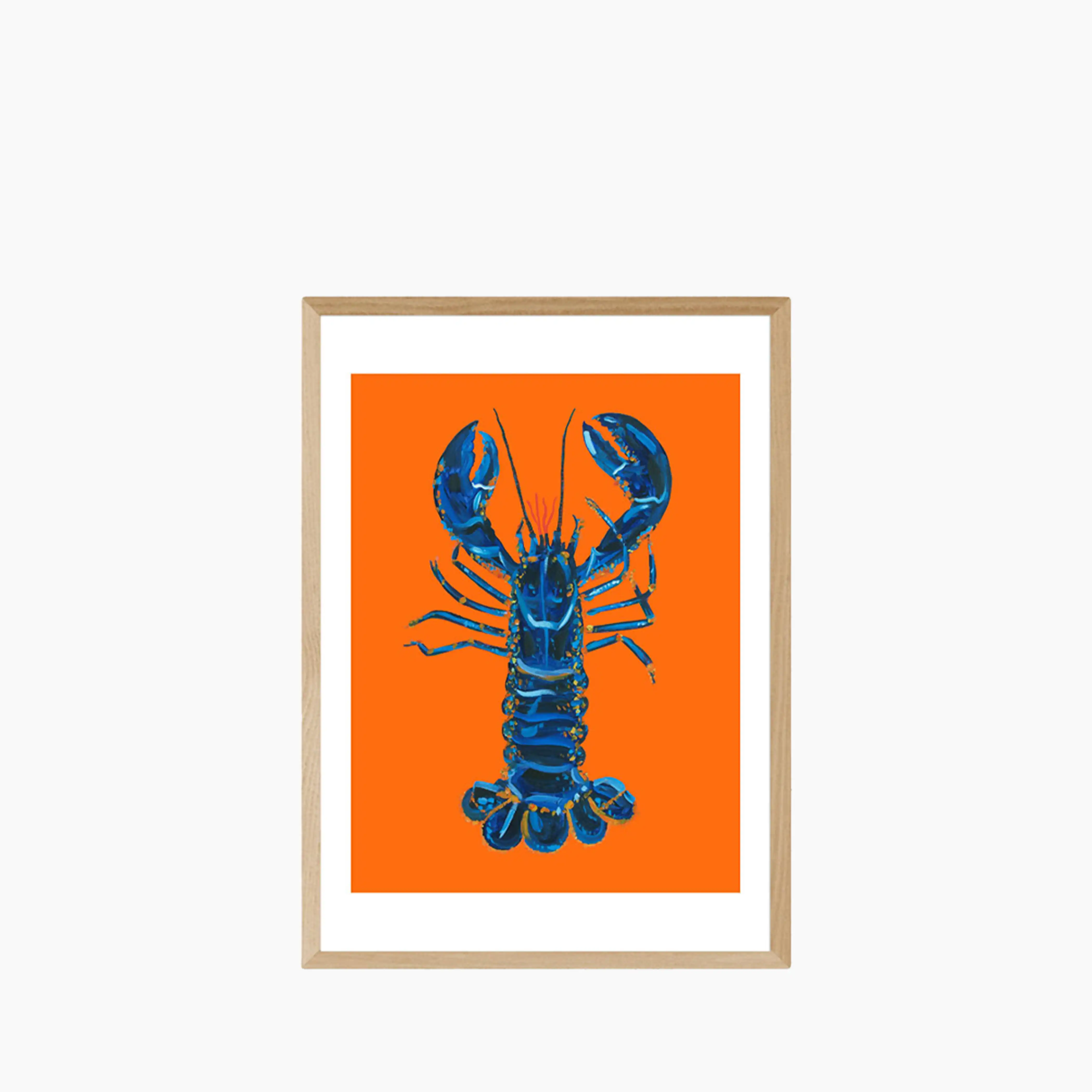 Blue Lobster On Orange Graphic Print - Image 10