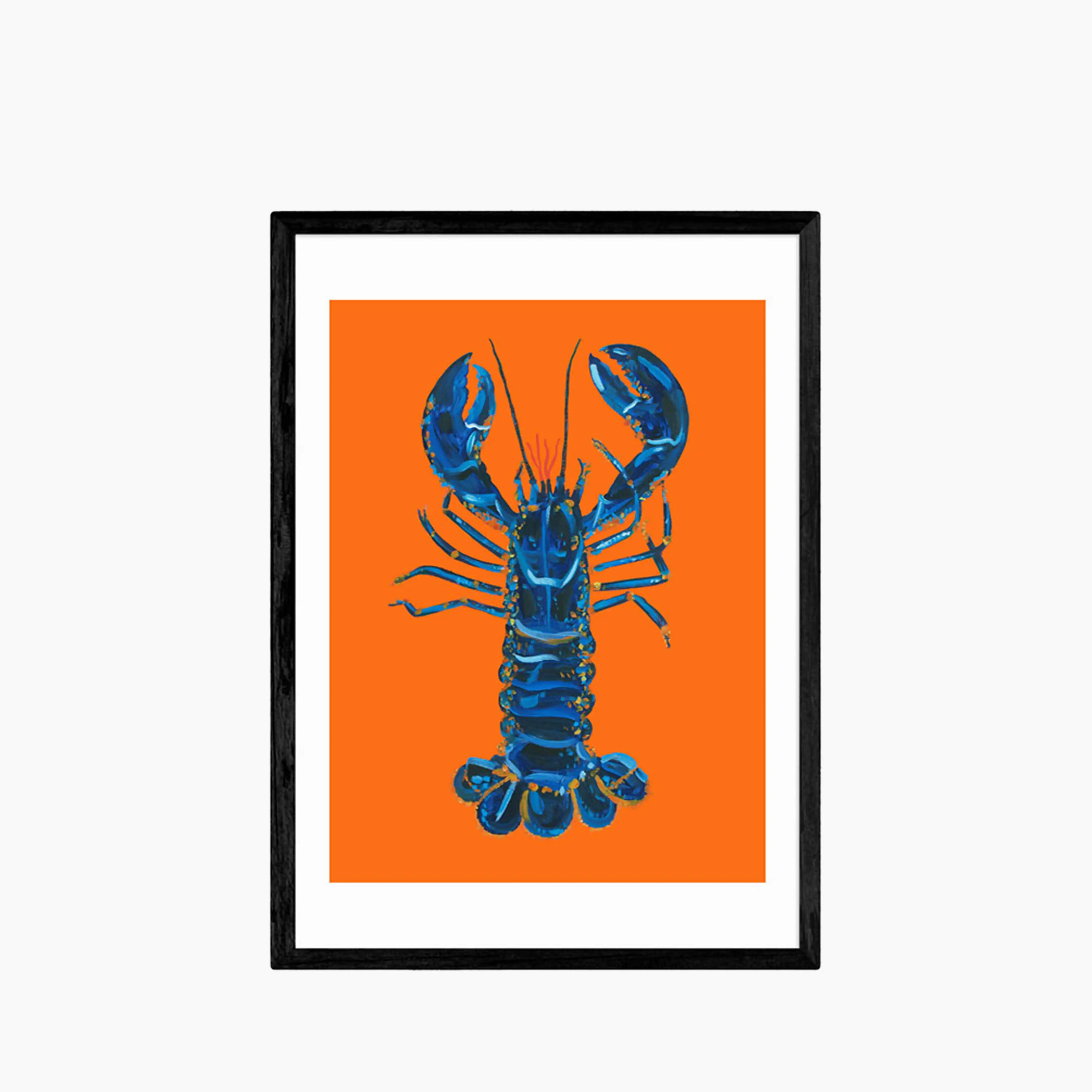 Blue Lobster On Orange Graphic Print - Image 3