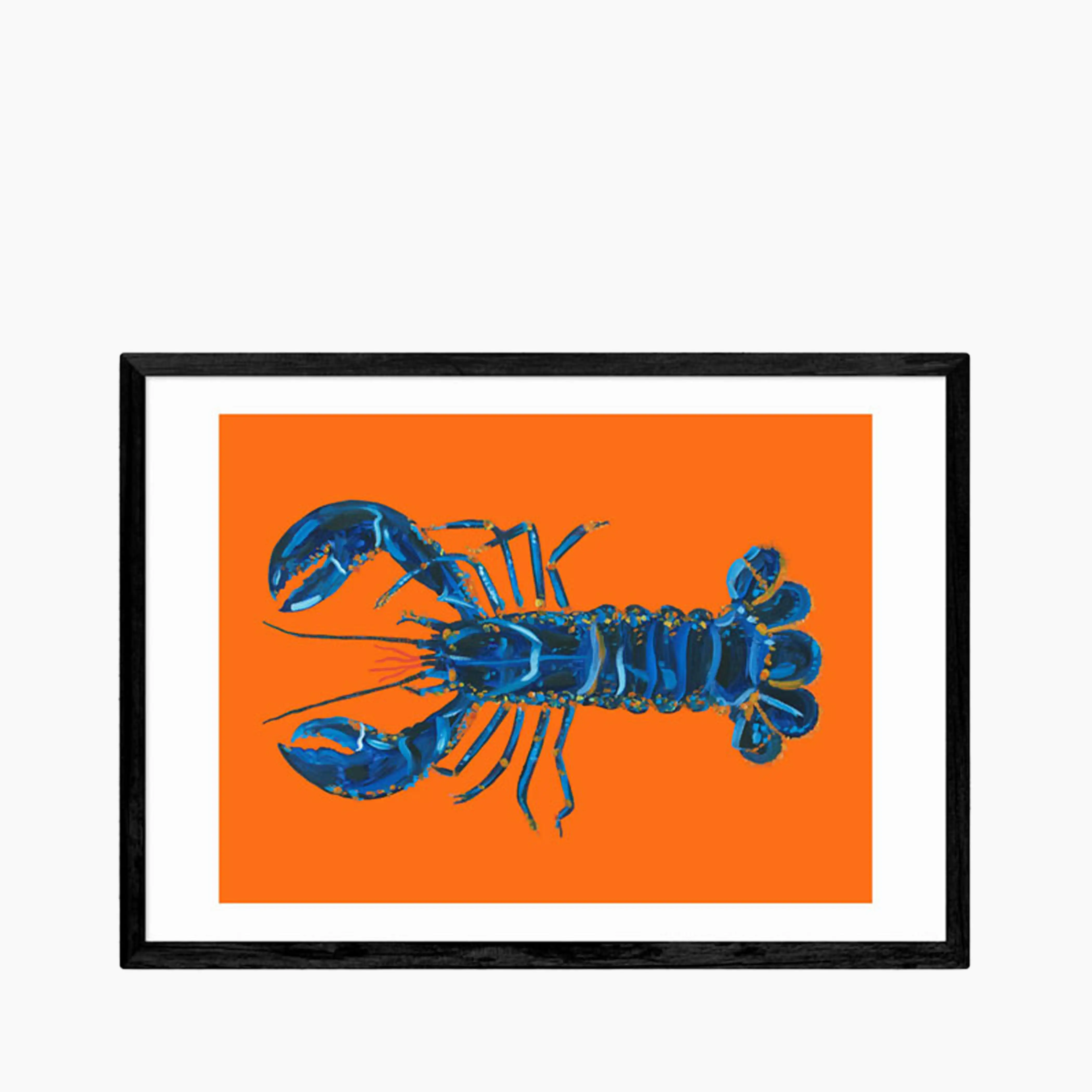 Blue Lobster On Orange Graphic Print - Image 4