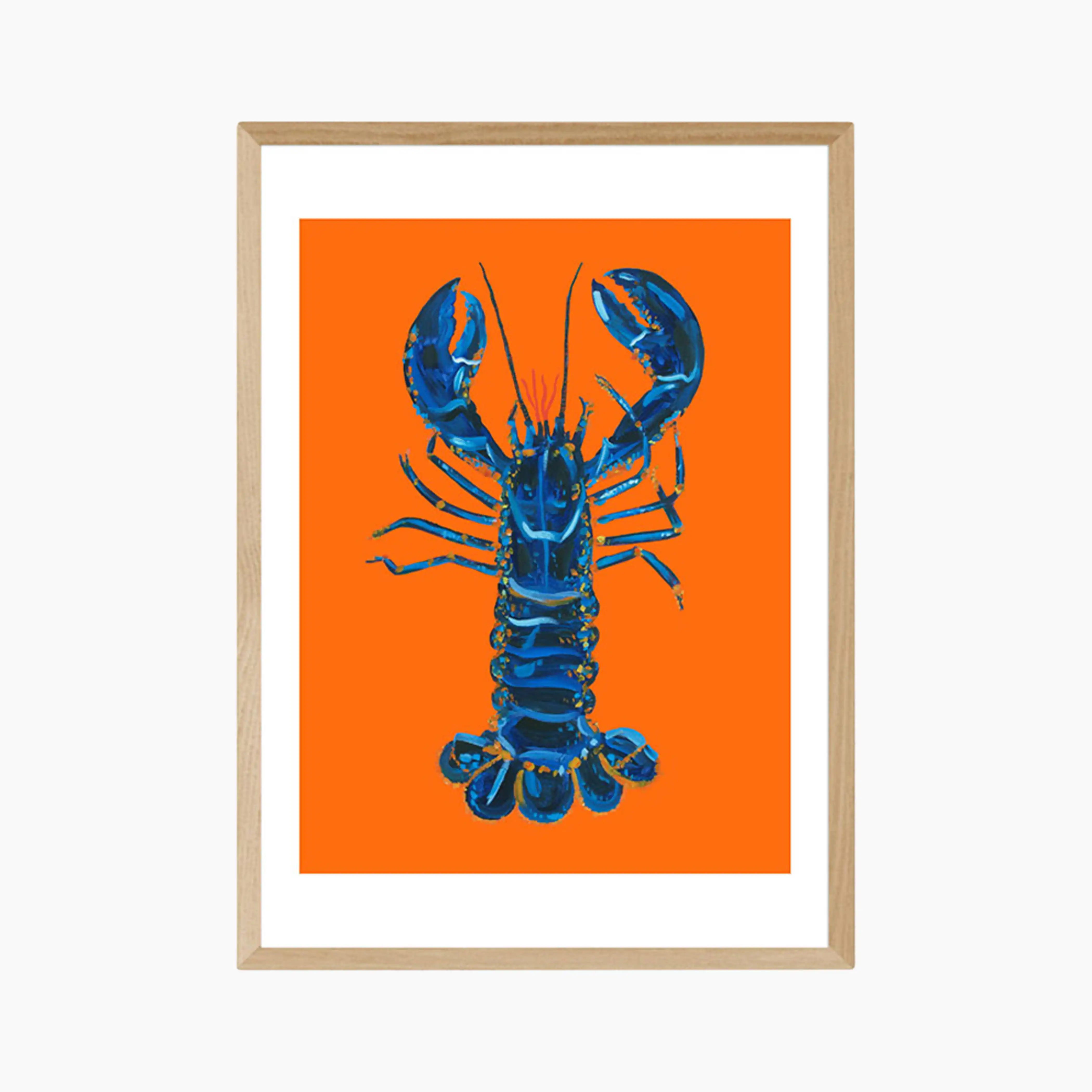 Blue Lobster On Orange Graphic Print - Image 6