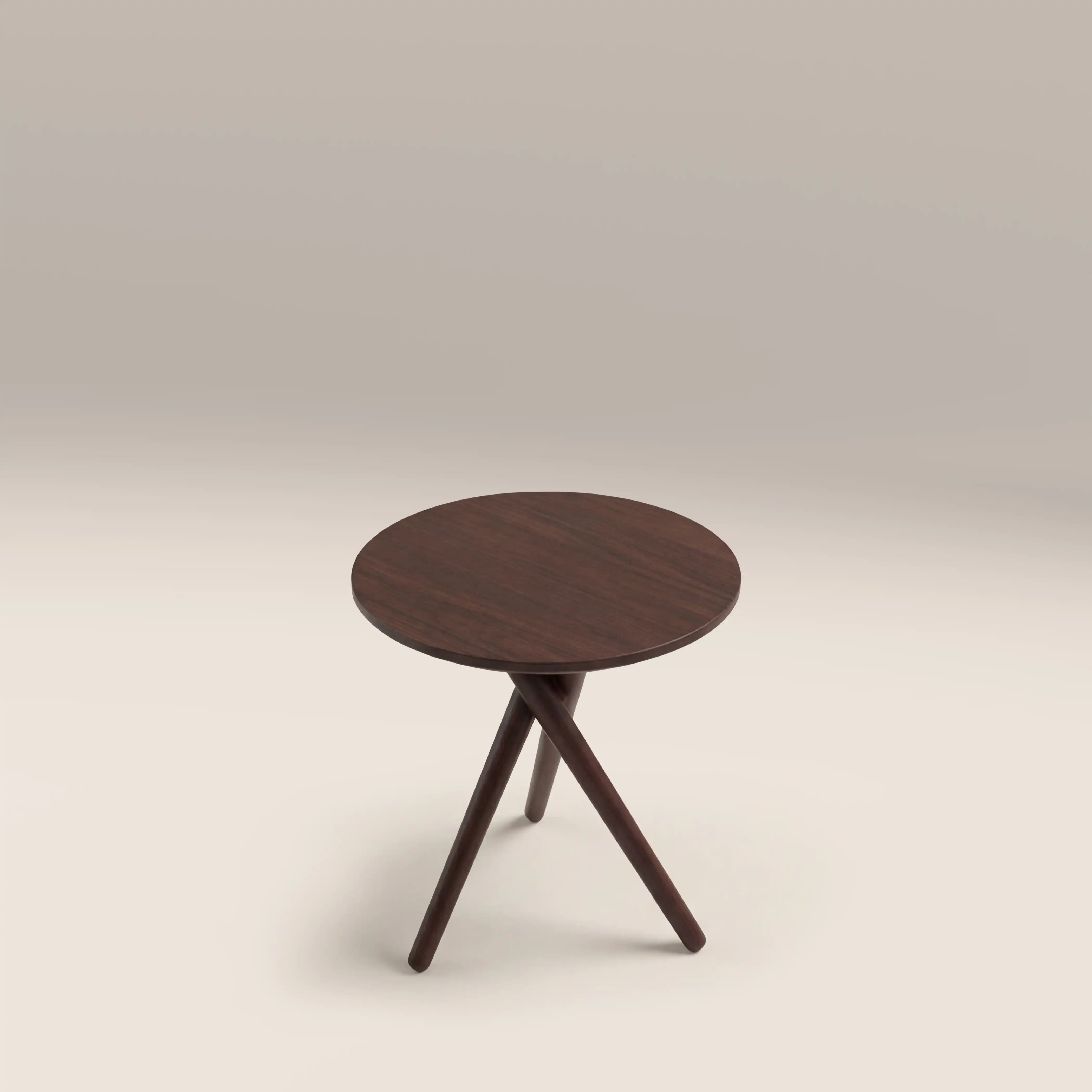 Boden Round Wooden Side Table | Walnut - Image 3