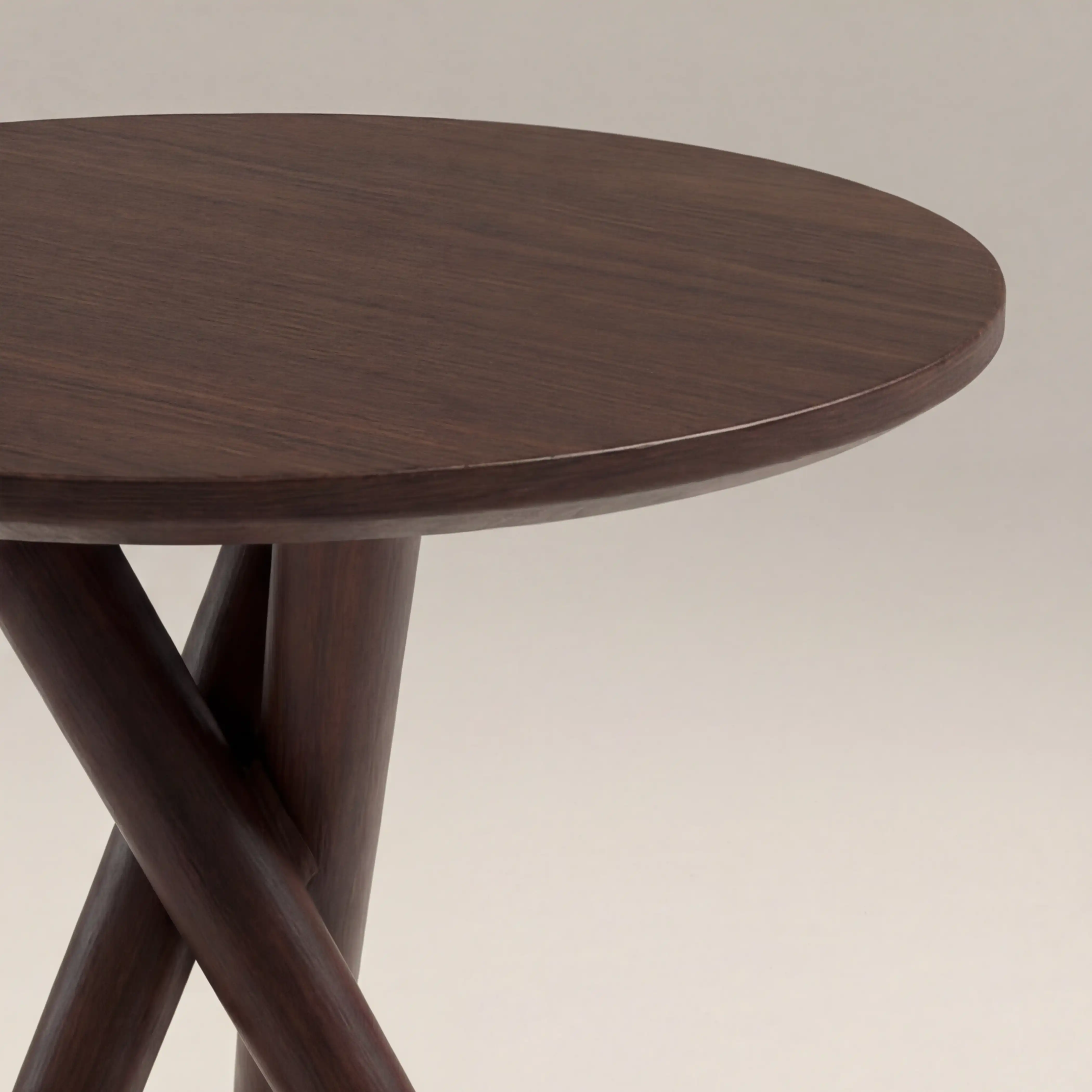 Boden Round Wooden Side Table | Walnut - Image 4