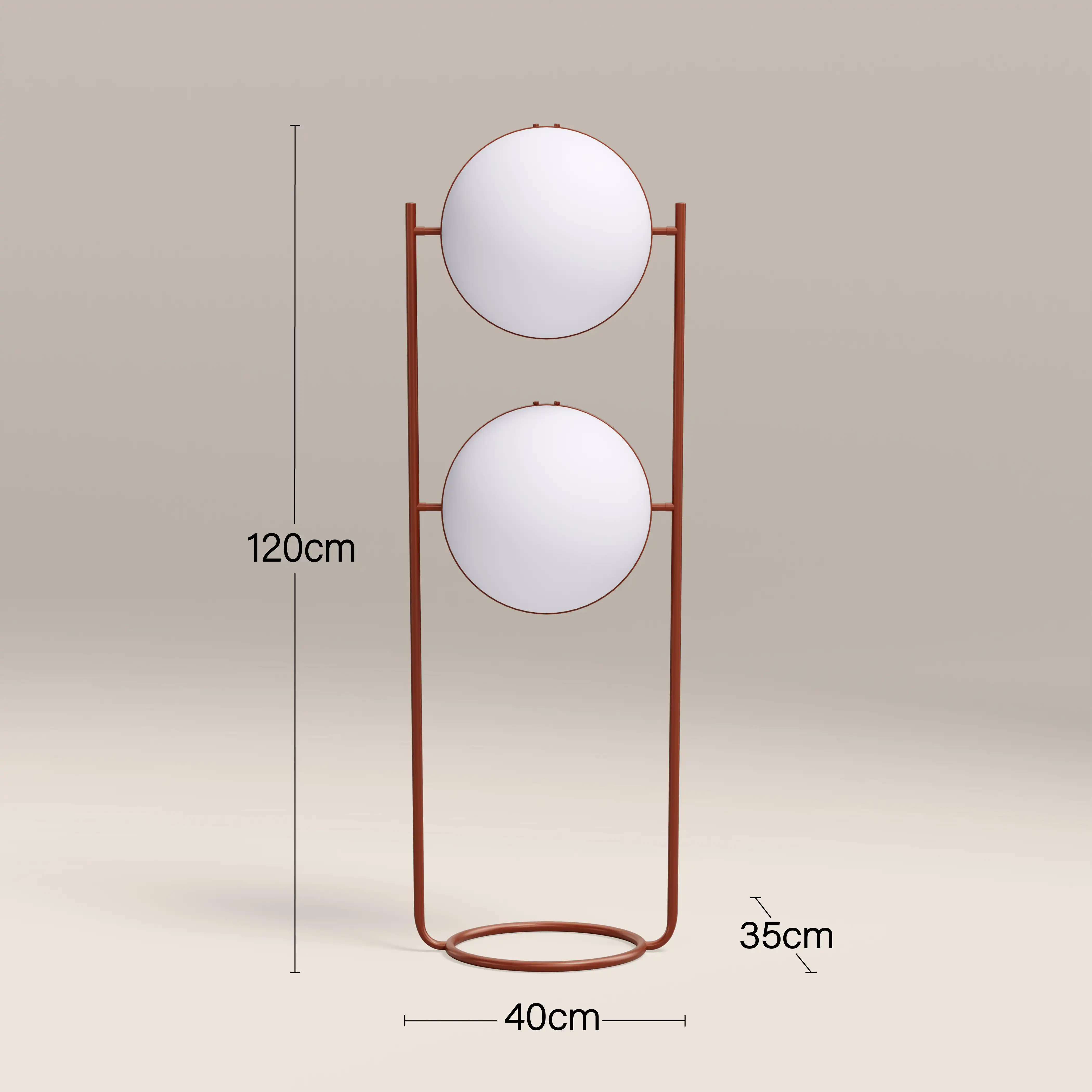 Bodie Floor Lamp | Opaque & Rust Red - Image 8