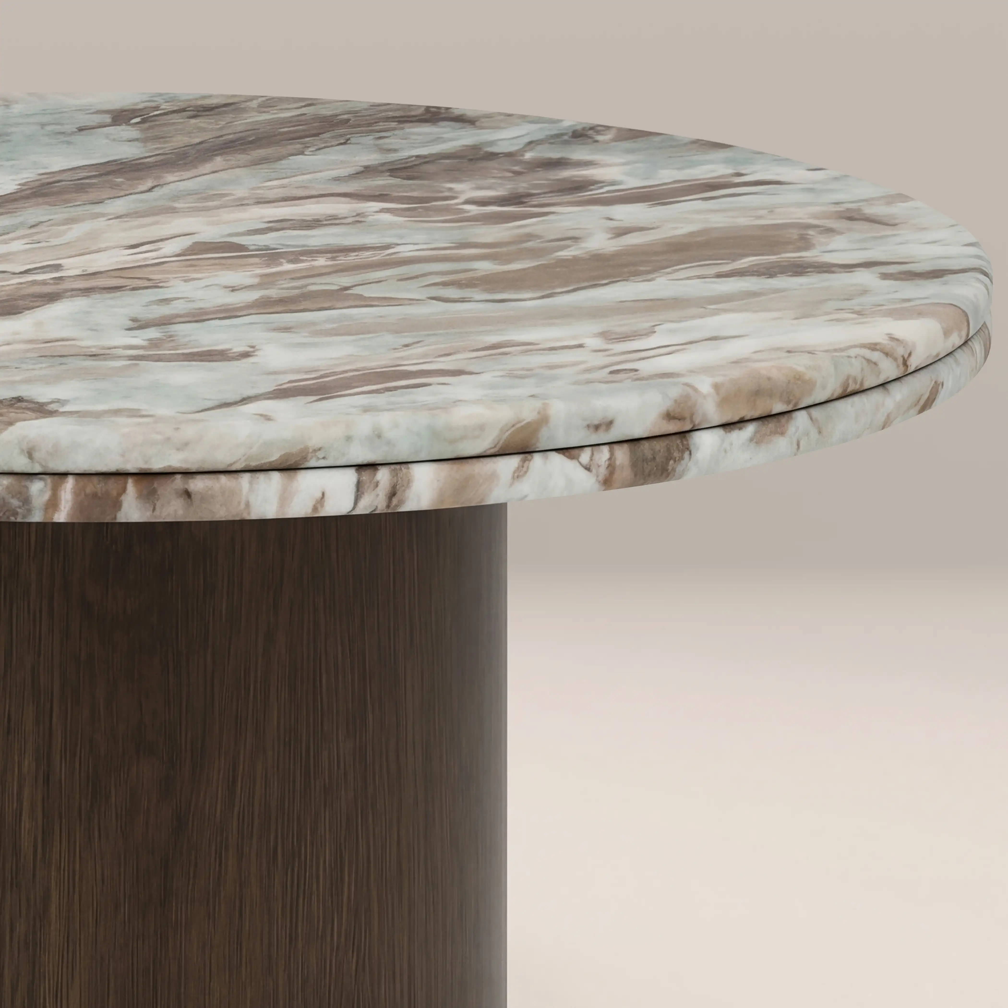 Bond Round Coffee Table | French Riviera Marble & Walnut - Image 4