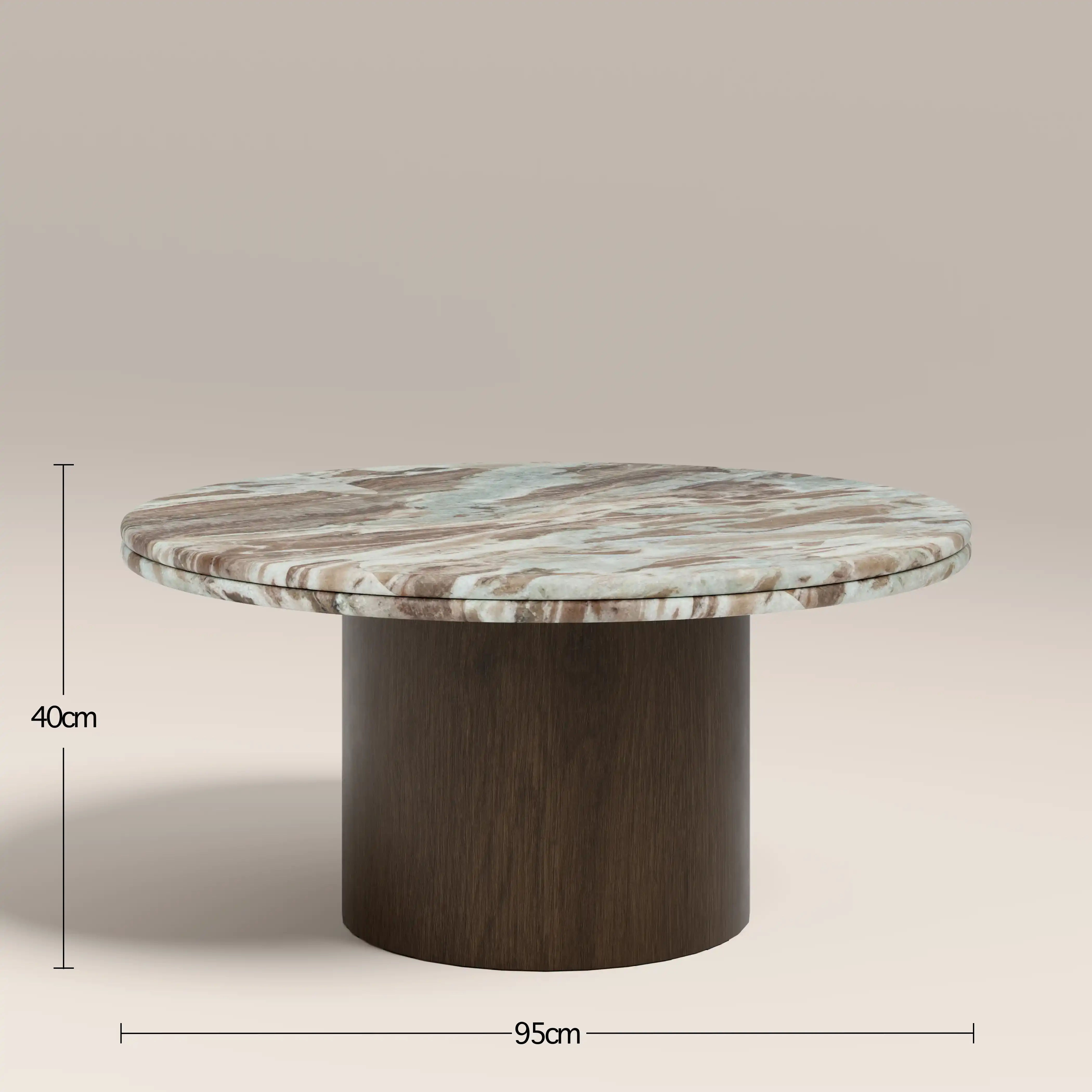 Bond Round Coffee Table | French Riviera Marble & Walnut - Image 5