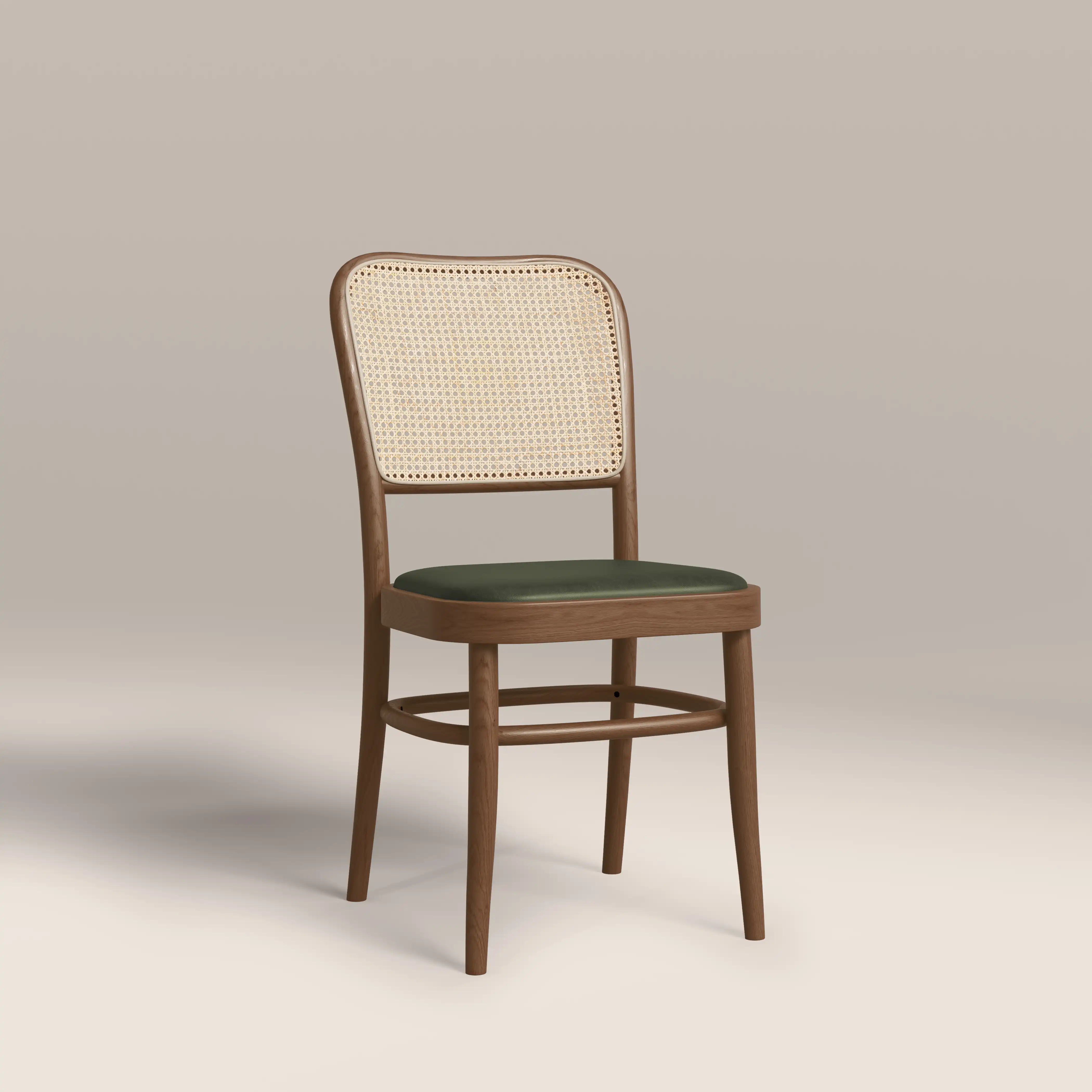Bourne Wooden Dining Chair | Vintage Green Faux Leather & Walnut