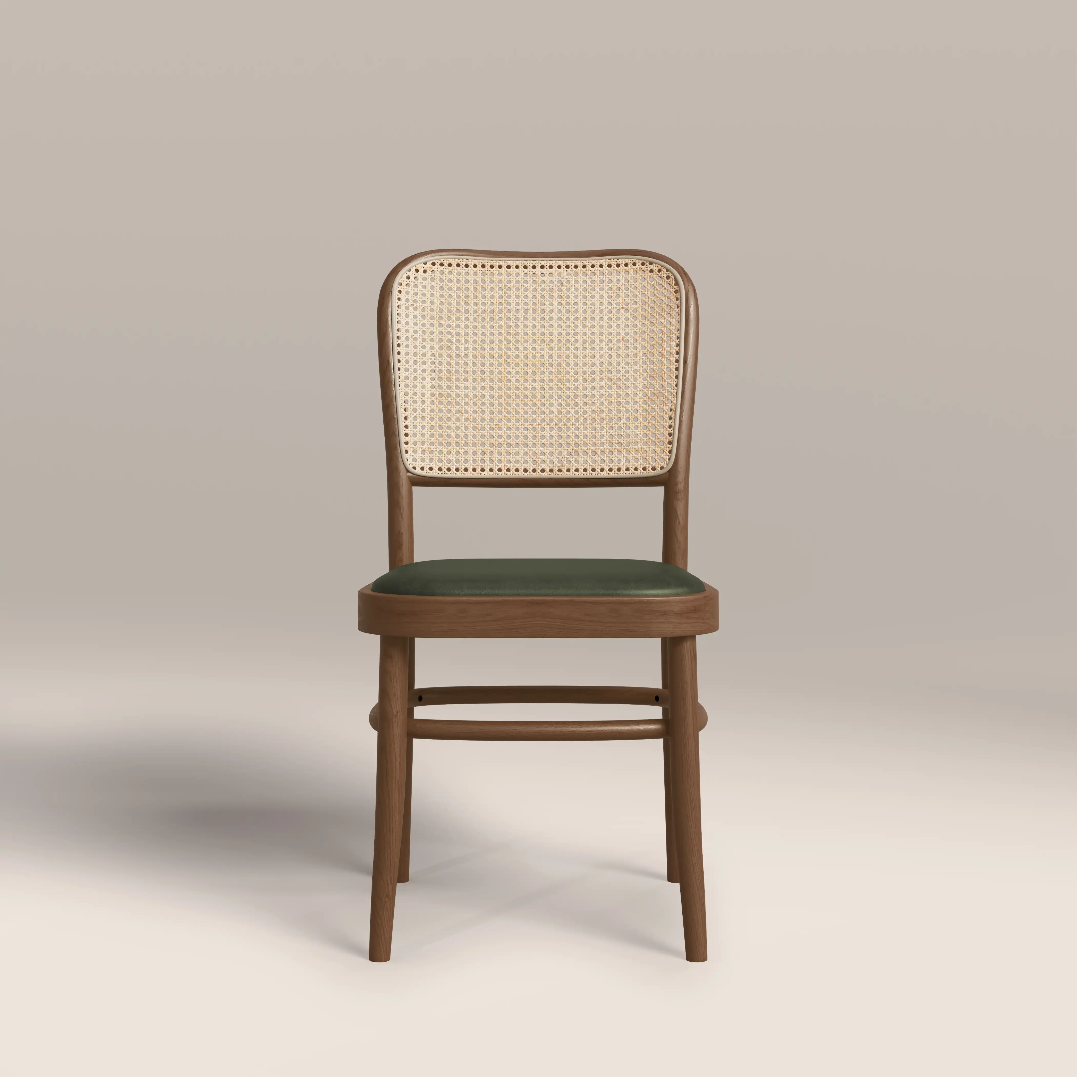 Bourne Wooden Dining Chair | Vintage Green Faux Leather & Walnut - Image 2