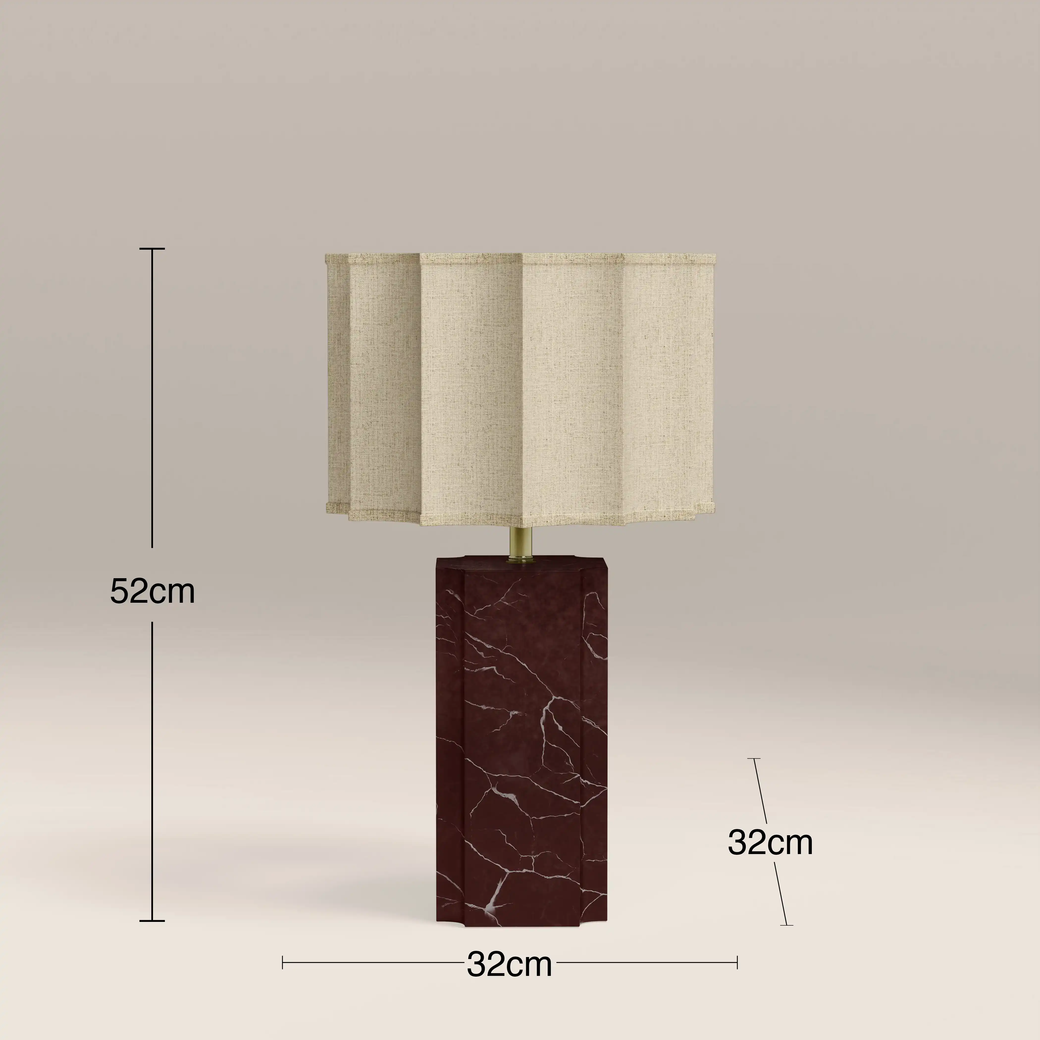 Brookes Table Lamp | Dark Red Marble - Image 4
