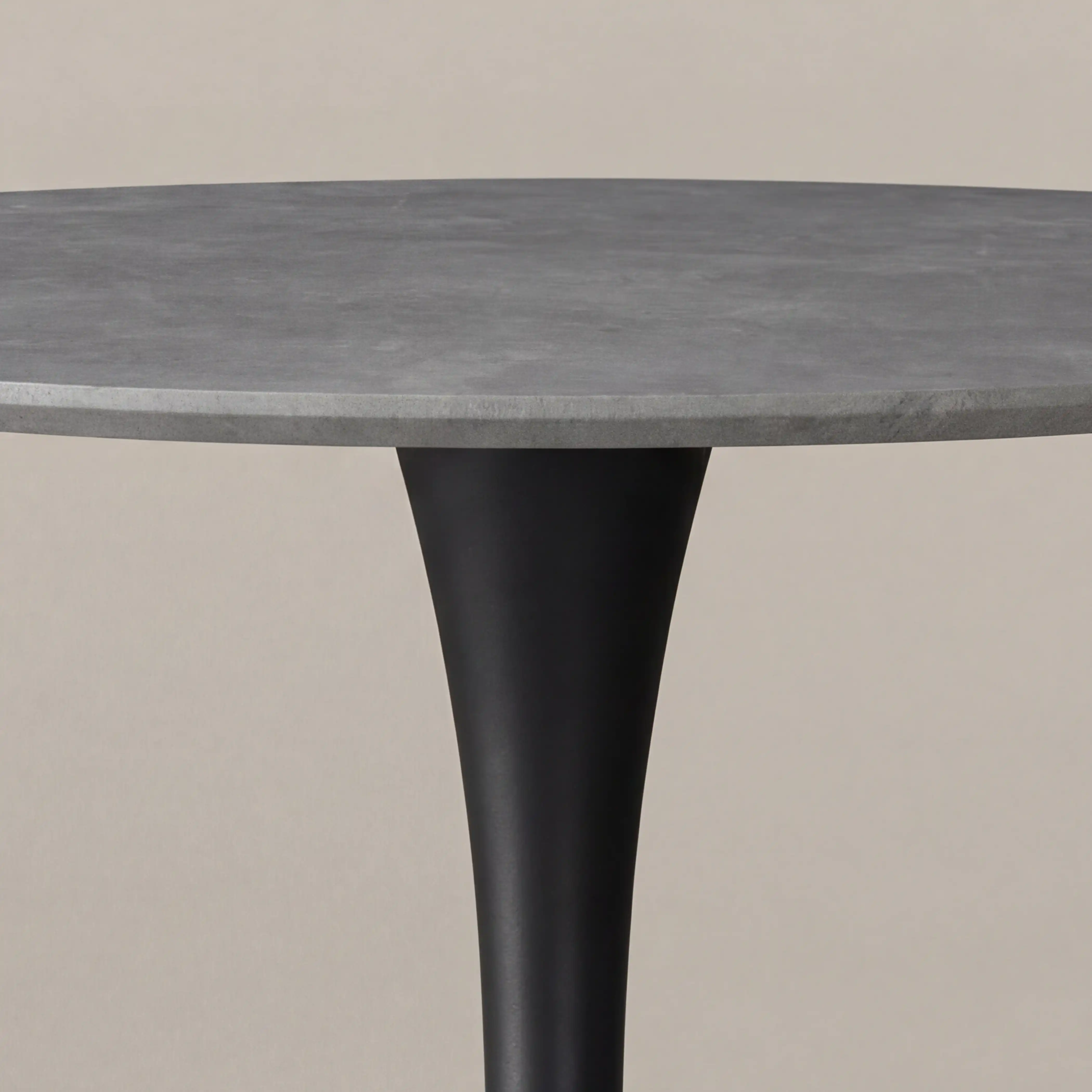Byre 2 Seat Round Dining Table | Grey Ceramic & Black - Image 3