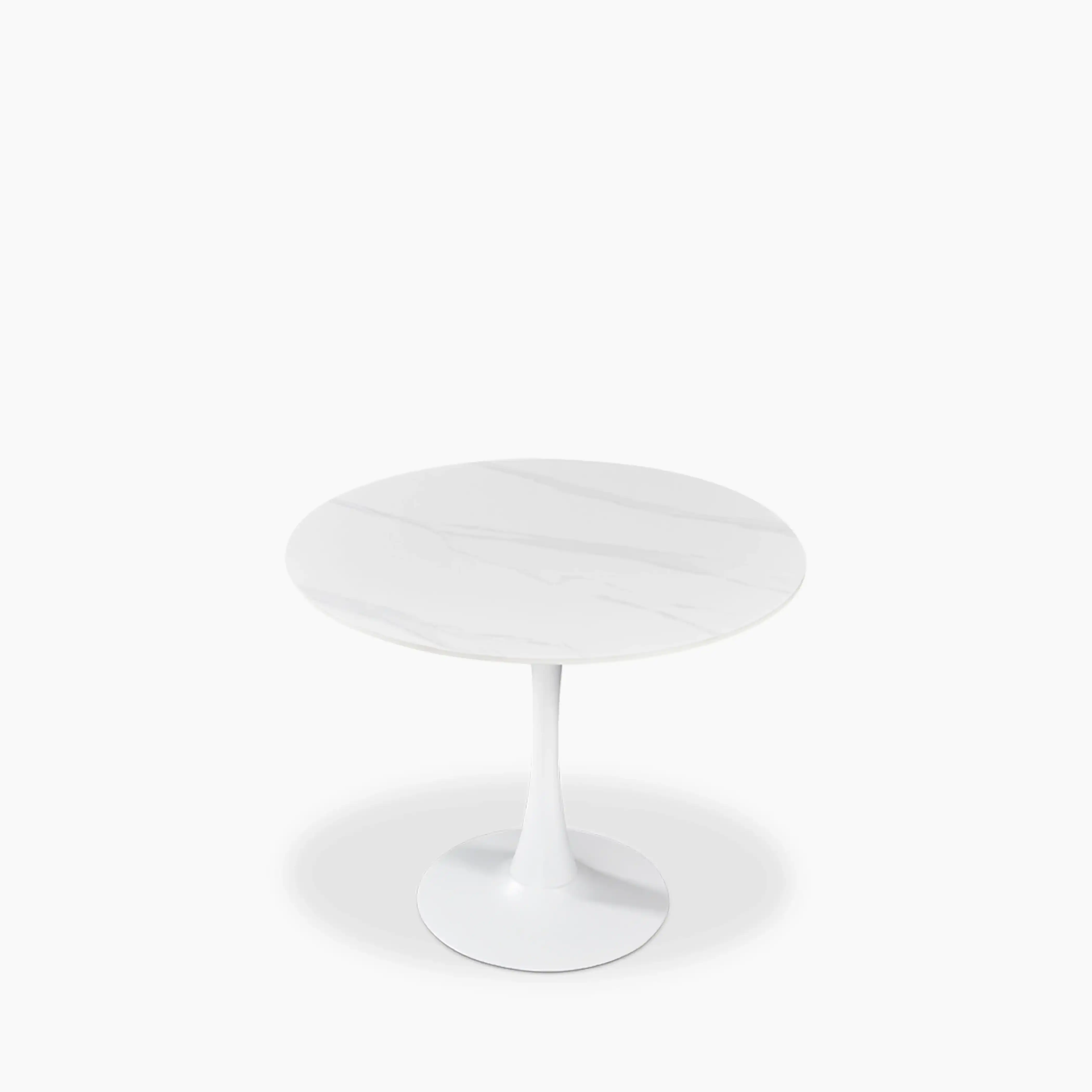 Byre 2 Seat Round Dining Table | White Ceramic & White - Image 3