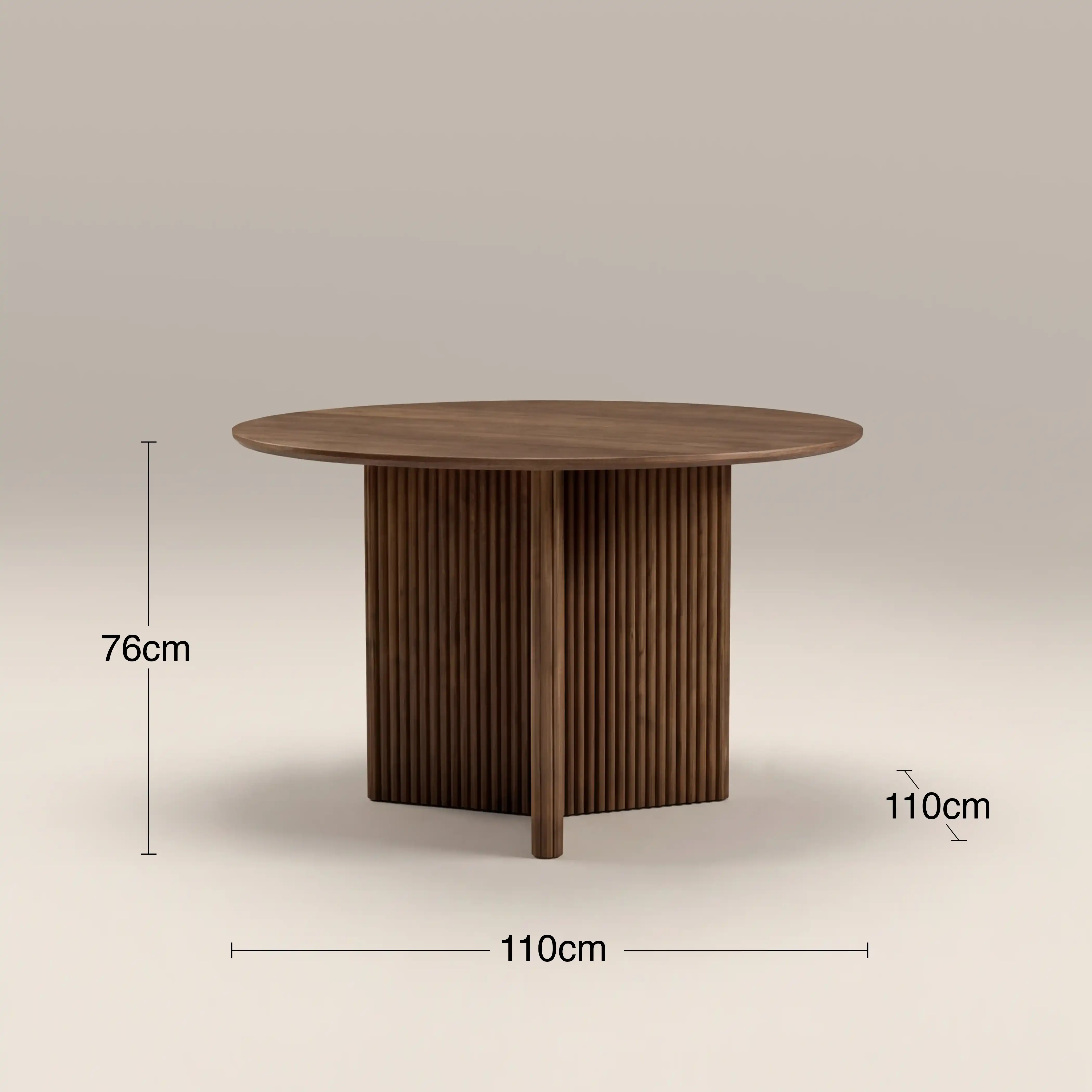 Caleb 4 Seat Round Wooden Dining Table | Walnut - Image 6