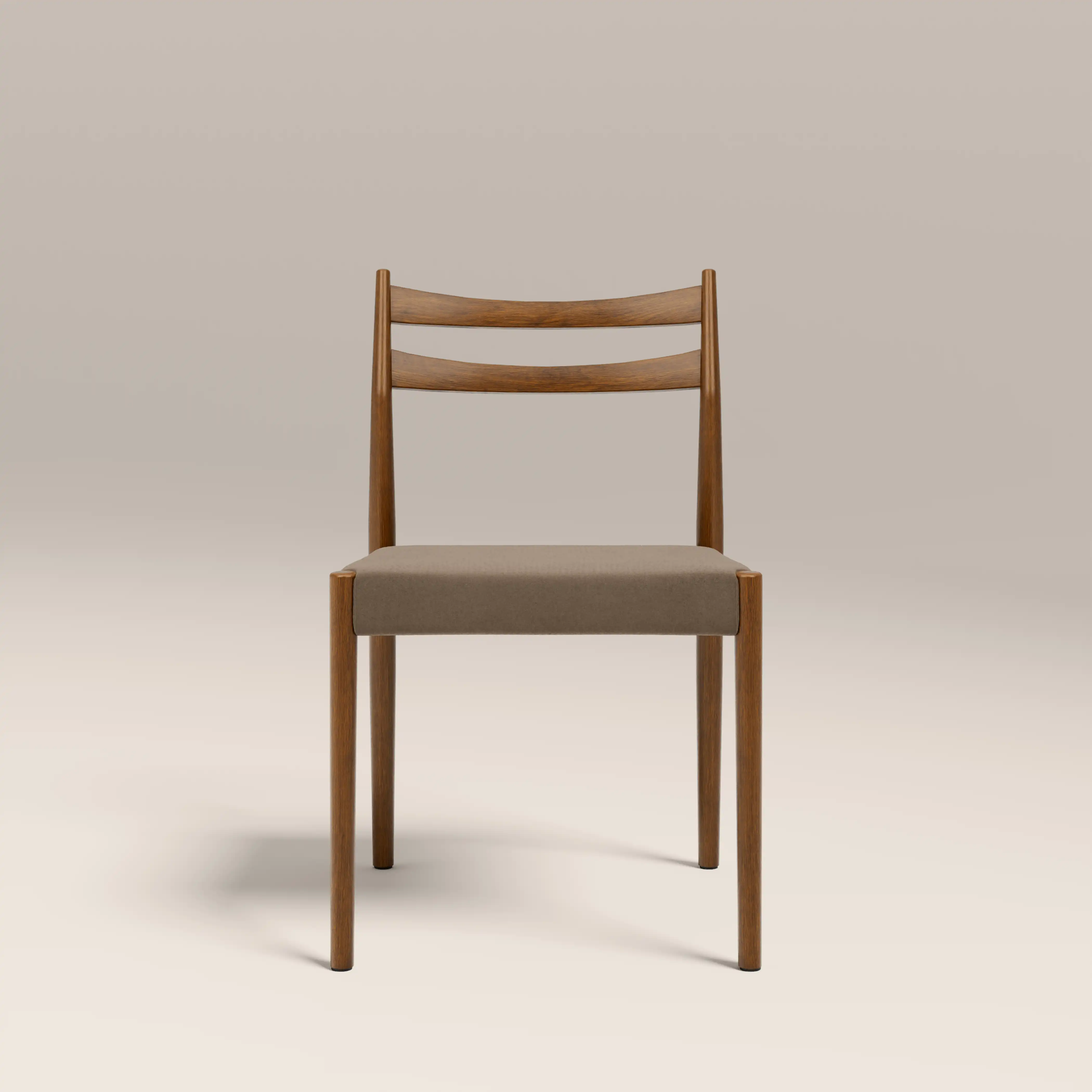 Caleb Wooden Dining Chair | Truffle Brown Sustainable Mohair Velvet & Walnut - Image 2