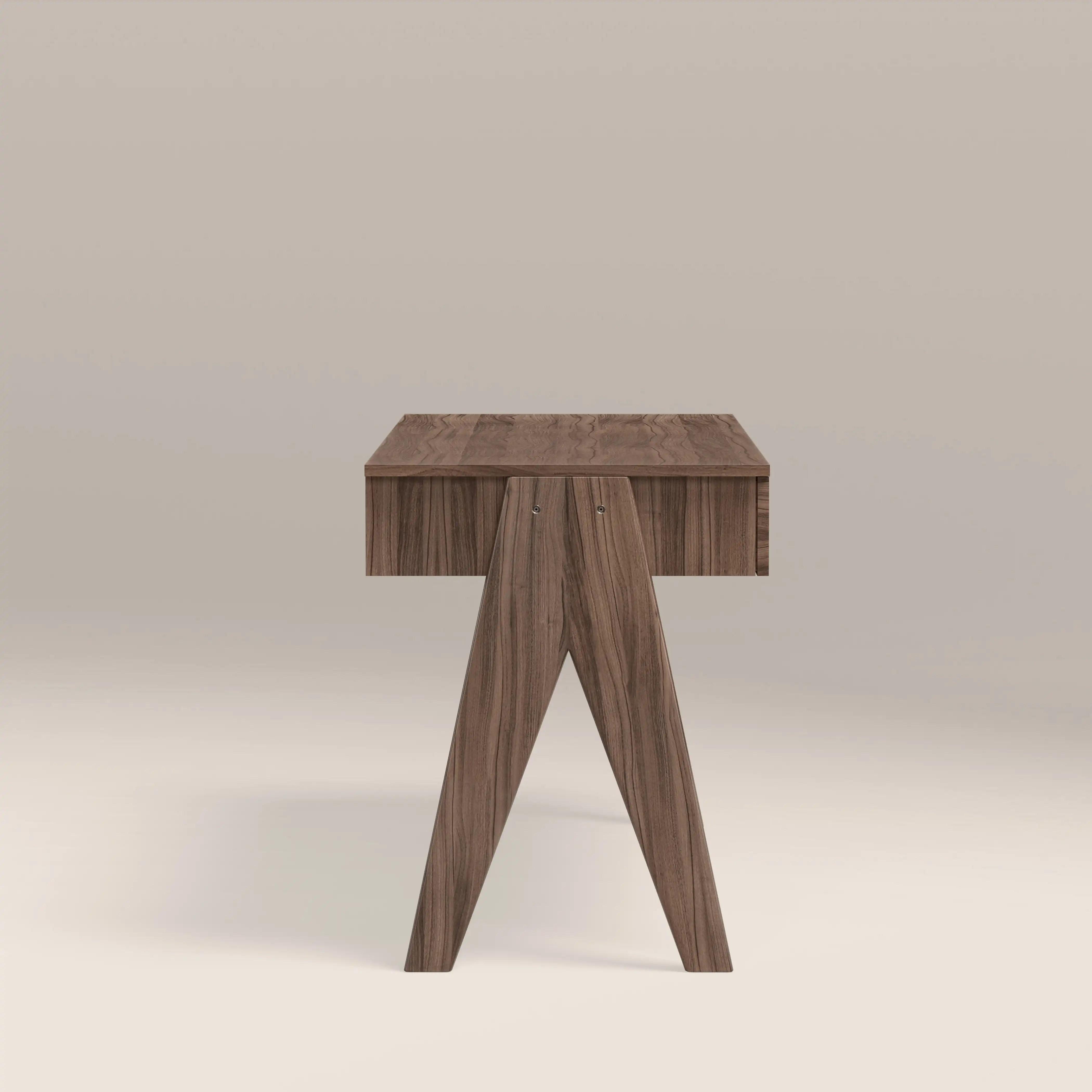 Campbell Large Wooden 2 Drawer Desk | Walnut - Image 5