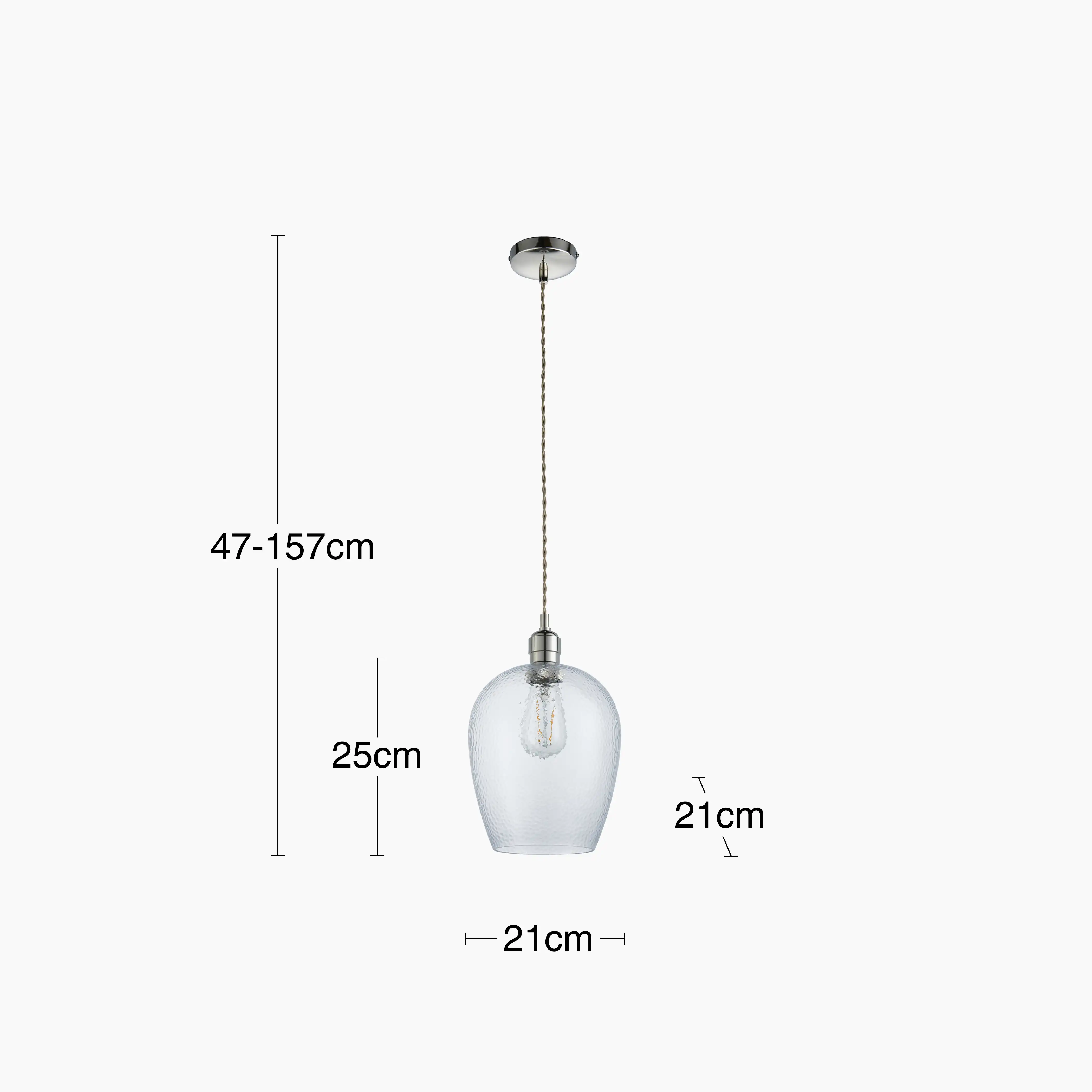 Carly Pendant Light | Rippled Glass & Chrome - Image 11