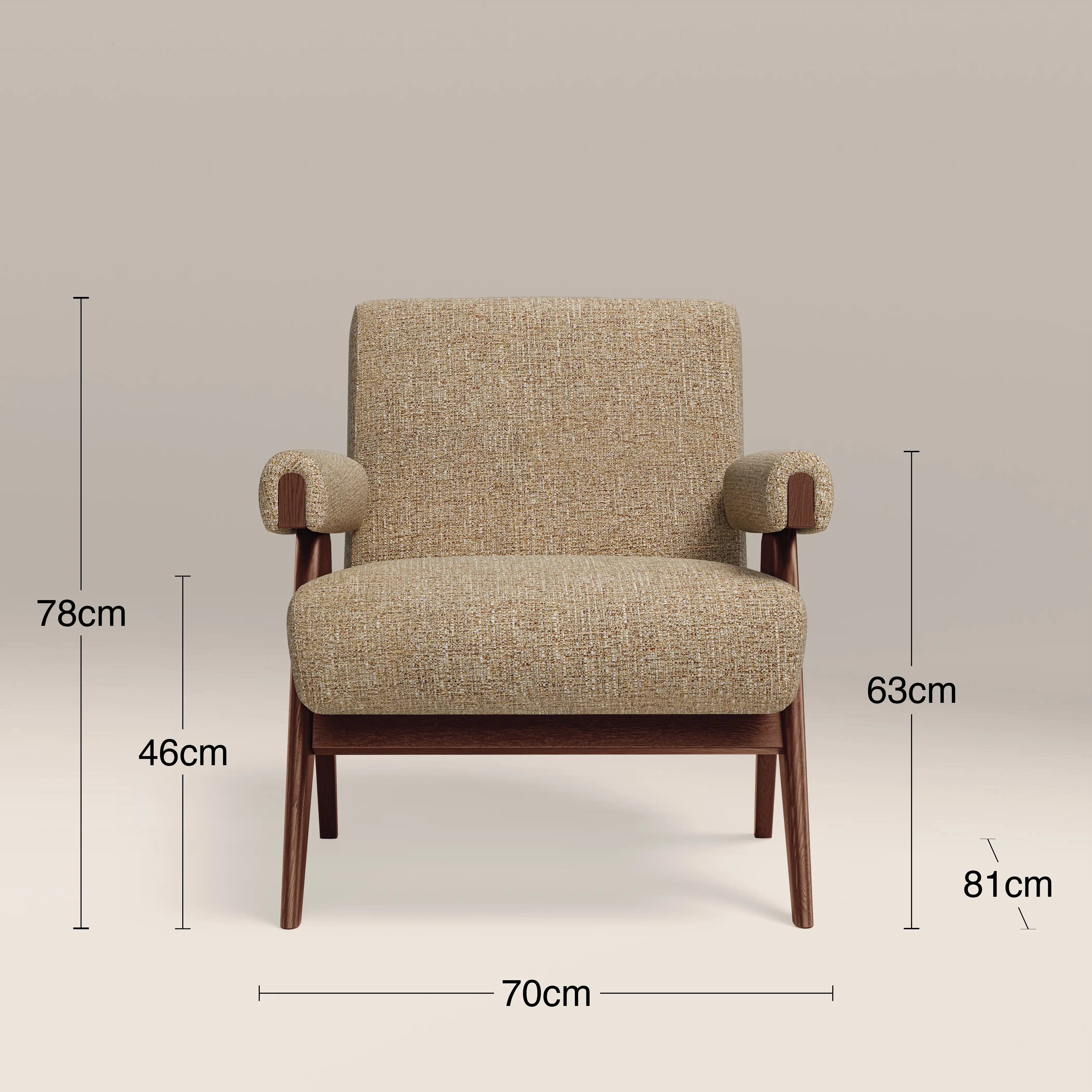 Cary Accent Chair | Speckled Latte Boucle & Walnut - Image 7