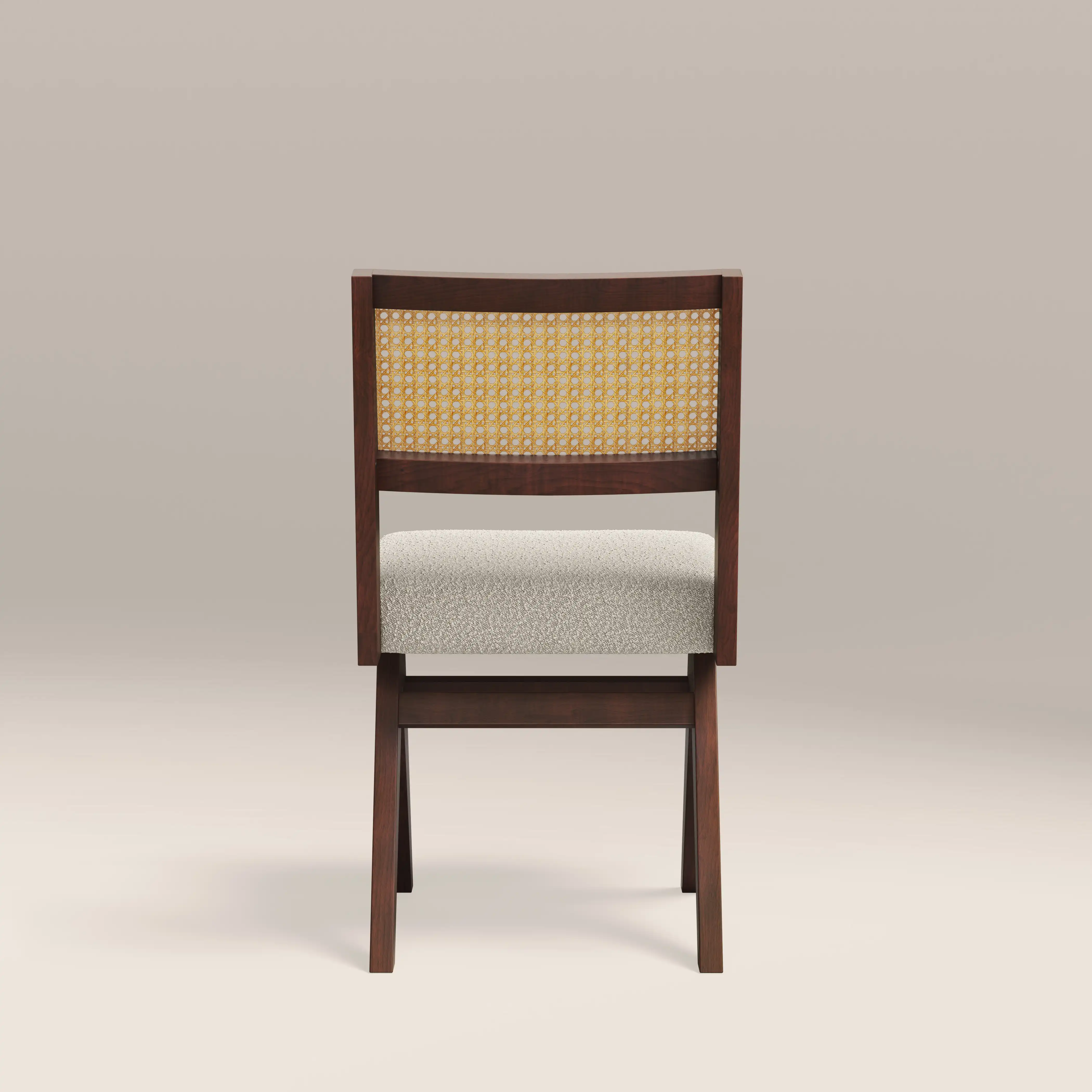 Cary Wooden Dining Chair | Speckled Stone Sustainable Boucle & Walnut - Image 6