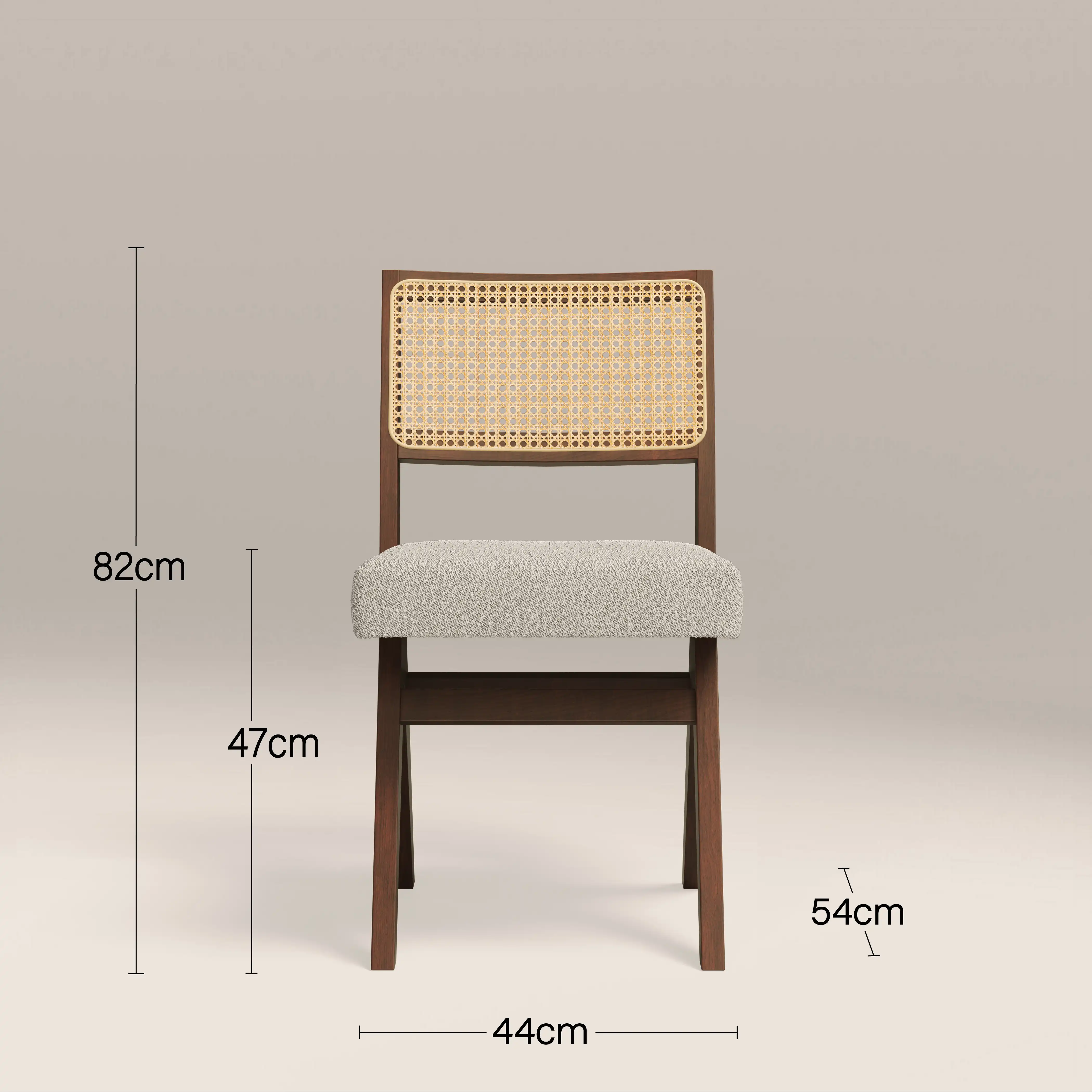 Cary Wooden Dining Chair | Speckled Stone Sustainable Boucle & Walnut - Image 7
