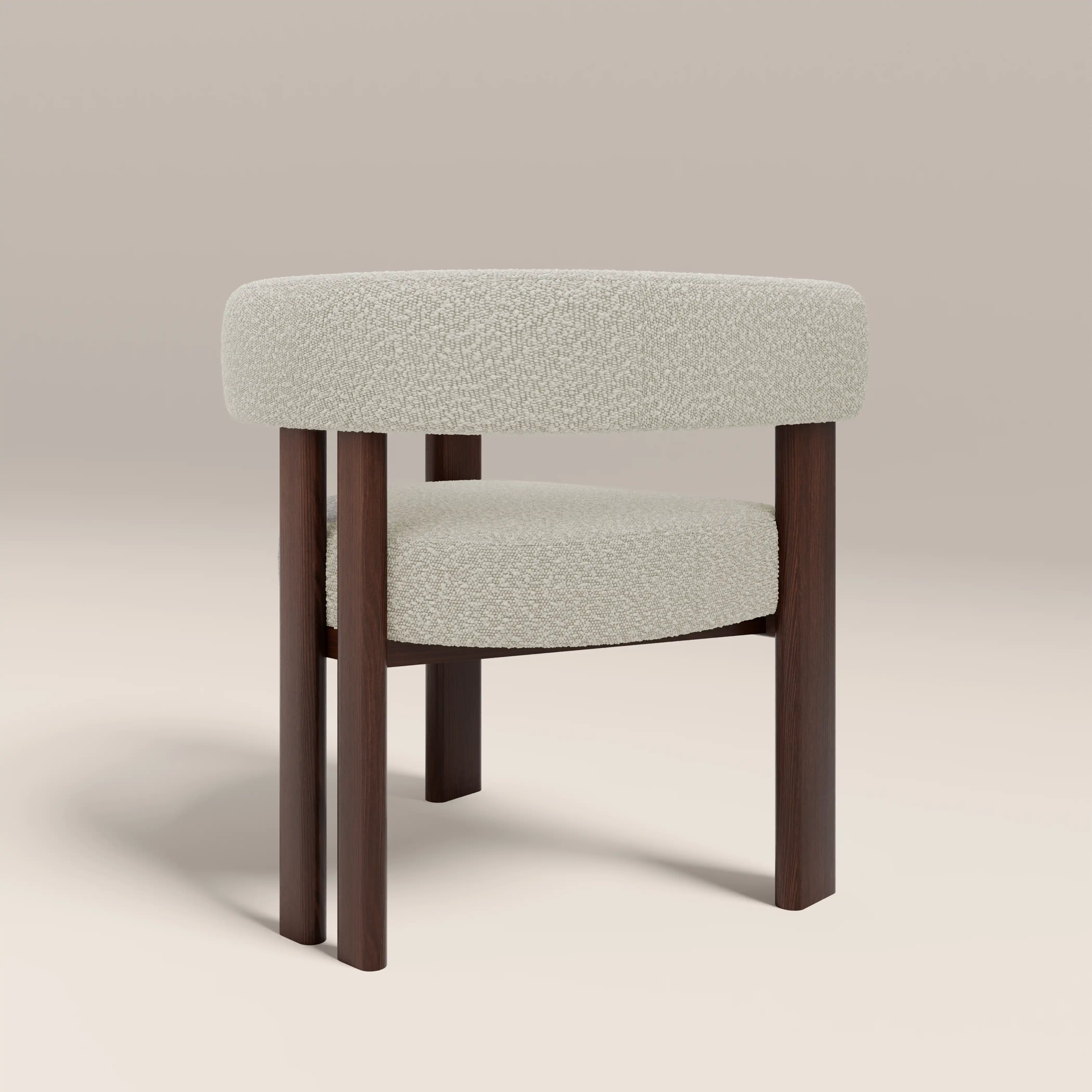 Cassius Carver Dining Chair | Speckled Stone Sustainable Boucle & Walnut - Image 6