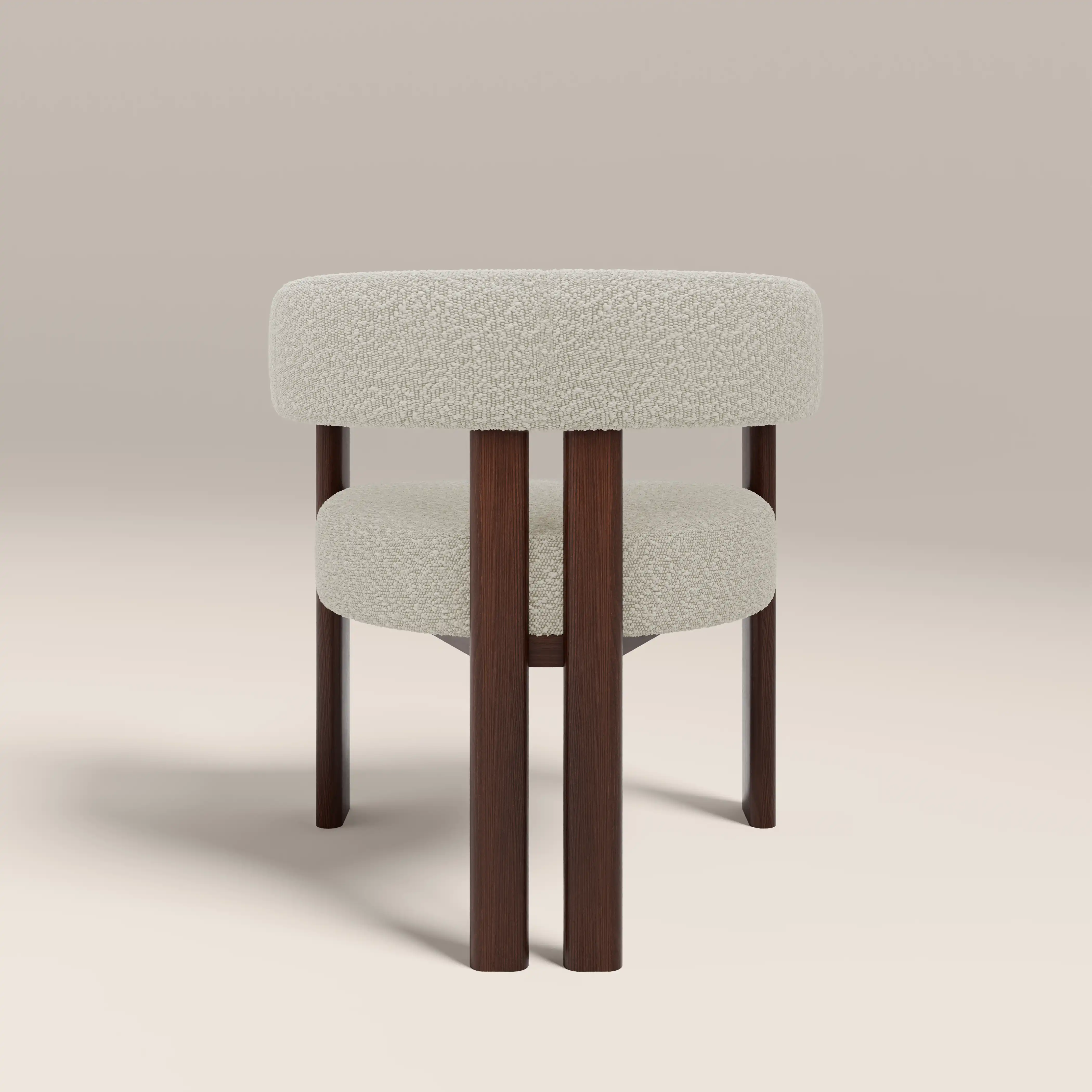 Cassius Carver Dining Chair | Speckled Stone Sustainable Boucle & Walnut - Image 7