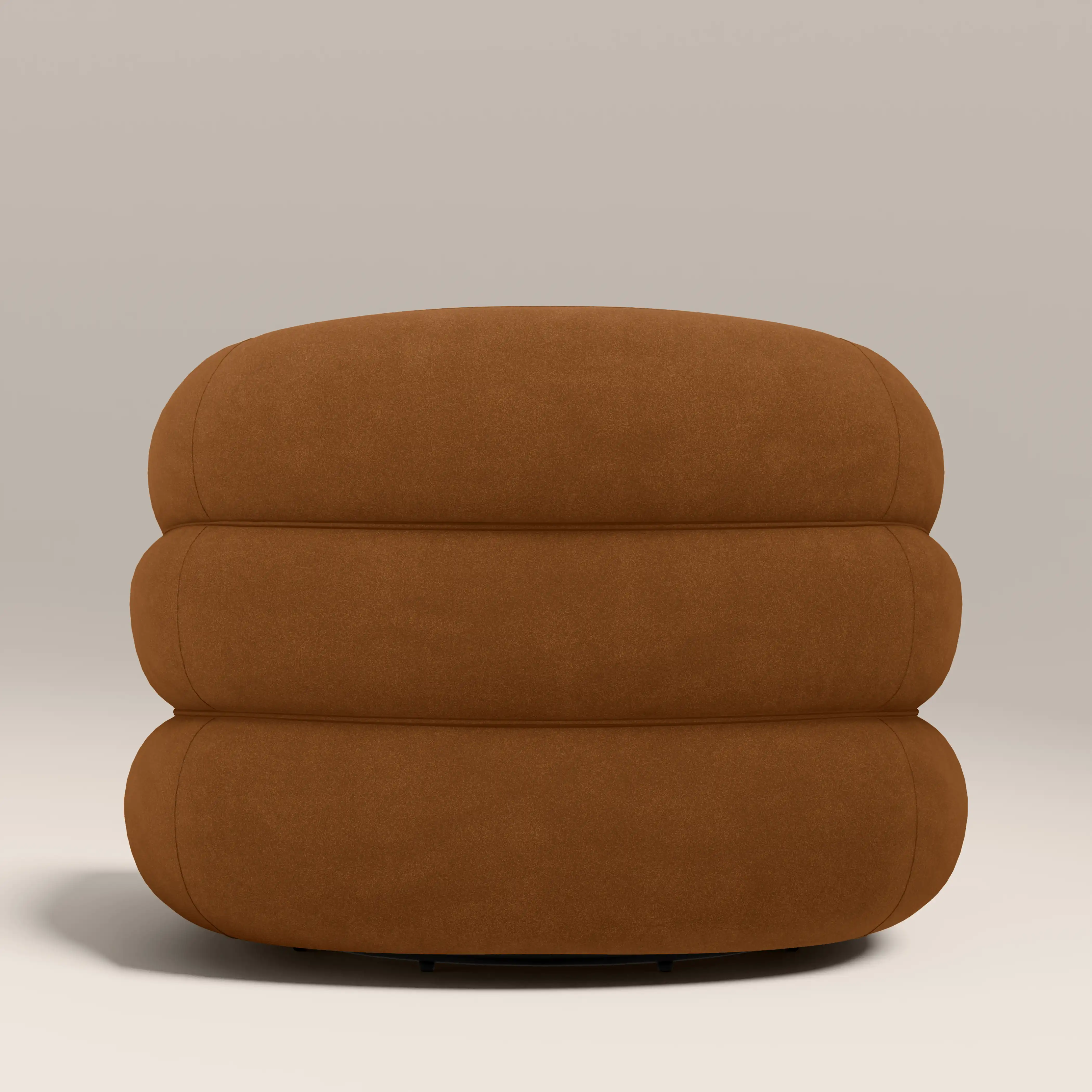 Chaplin Swivel Accent Chair | Caramel Brown Sustainable Mohair Velvet & Walnut - Image 7