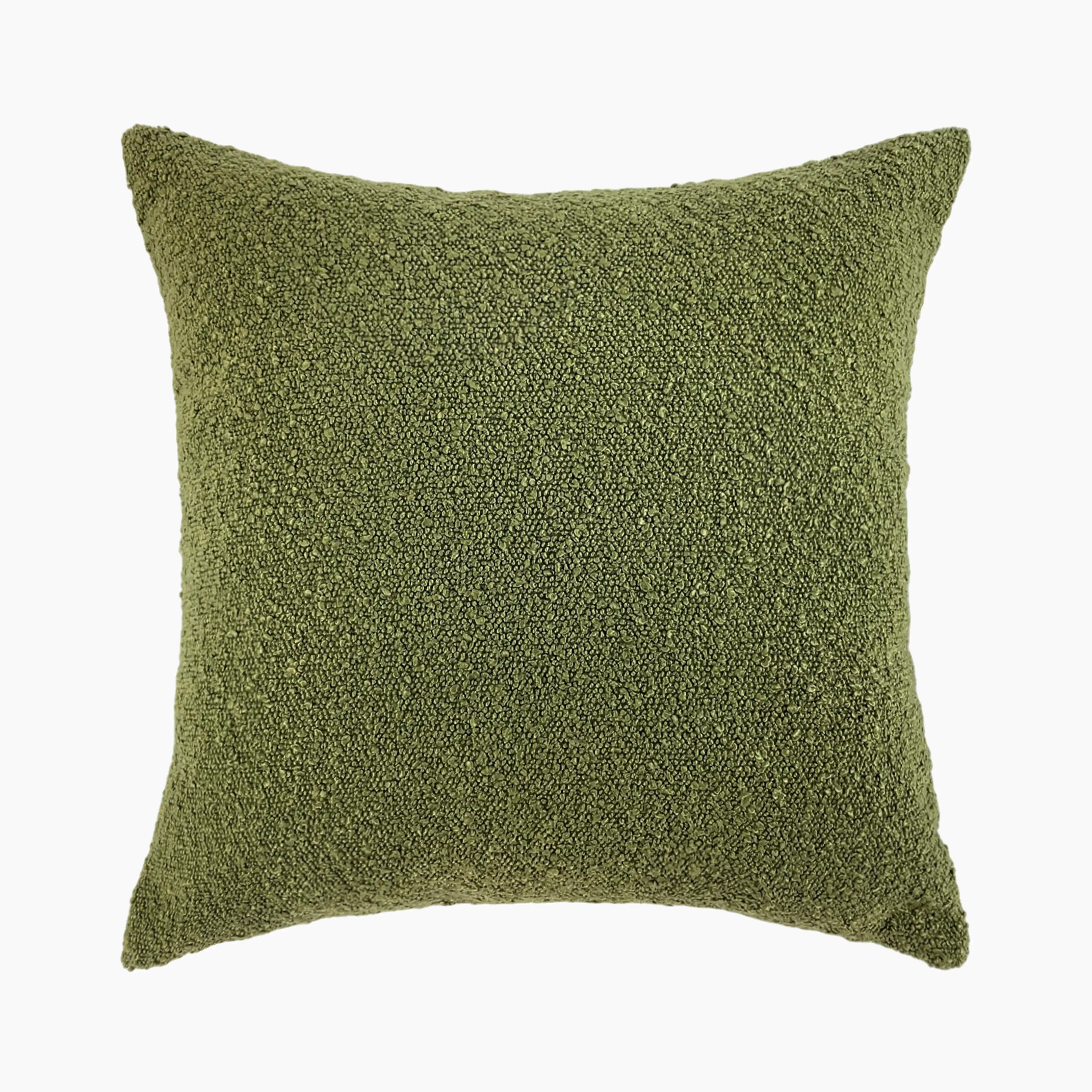Charlie Square Boucle Cushion | Olive Green & Cream - Image 2
