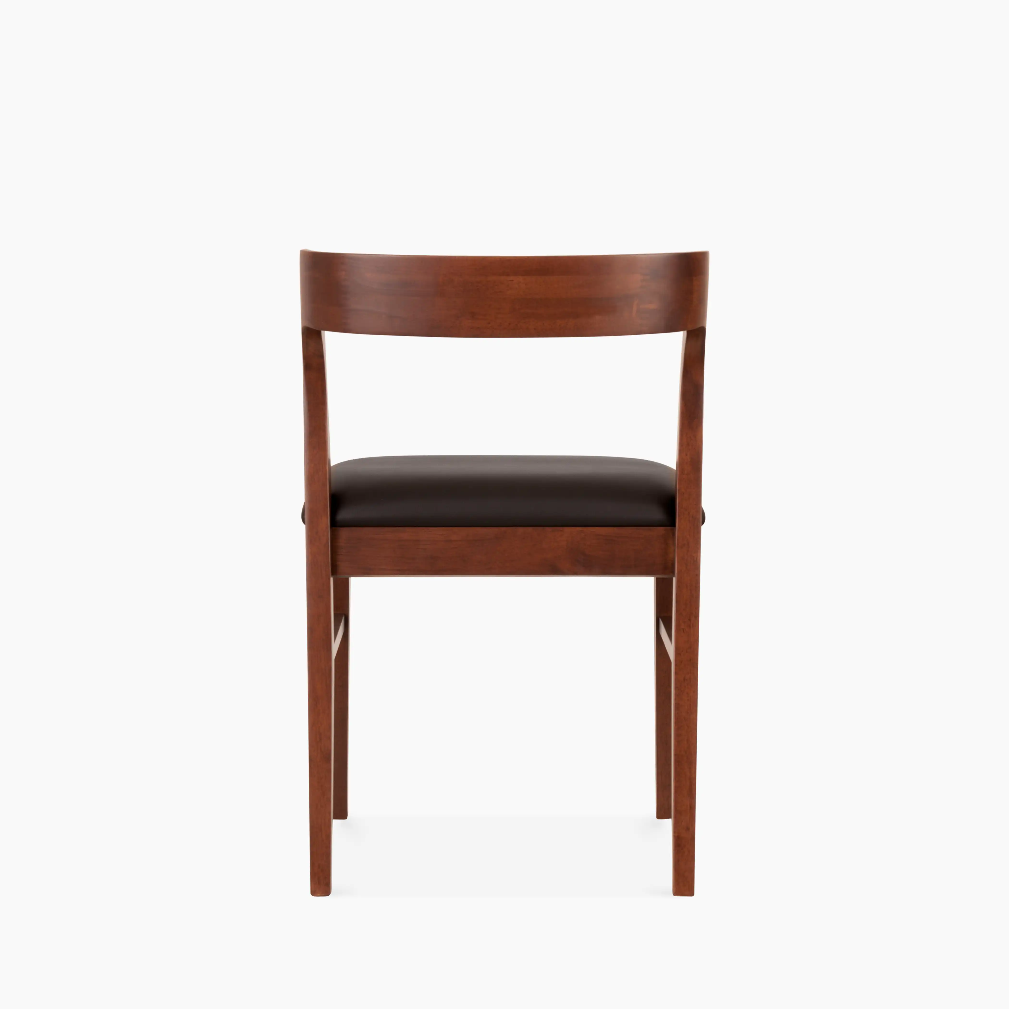 Chiswick Wooden Dining Chair | Black Faux Leather & Walnut - Image 5