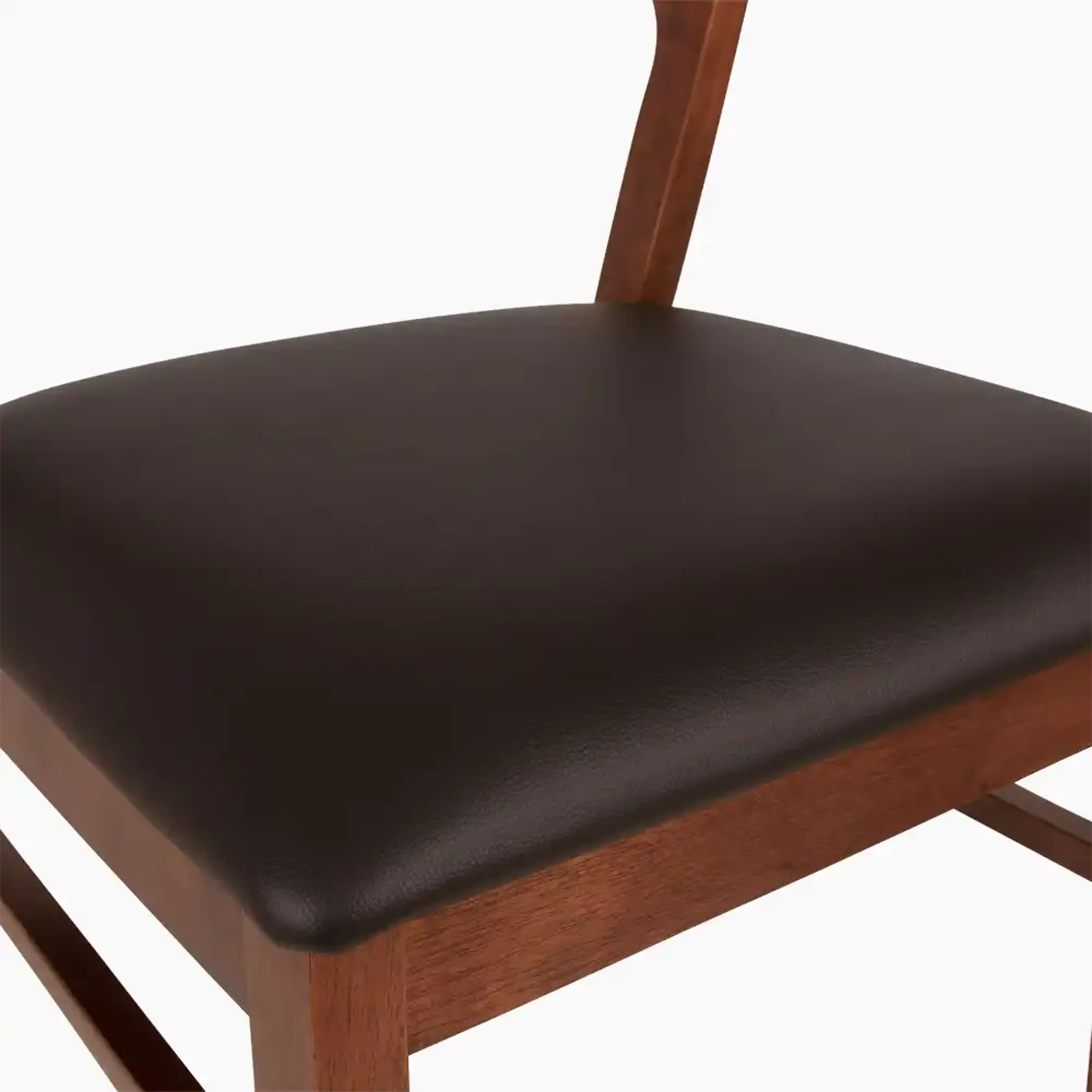 Chiswick Wooden Dining Chair | Black Faux Leather & Walnut - Image 7