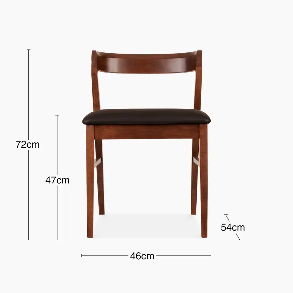 Chiswick Wooden Dining Chair | Black Faux Leather & Walnut - Image 8
