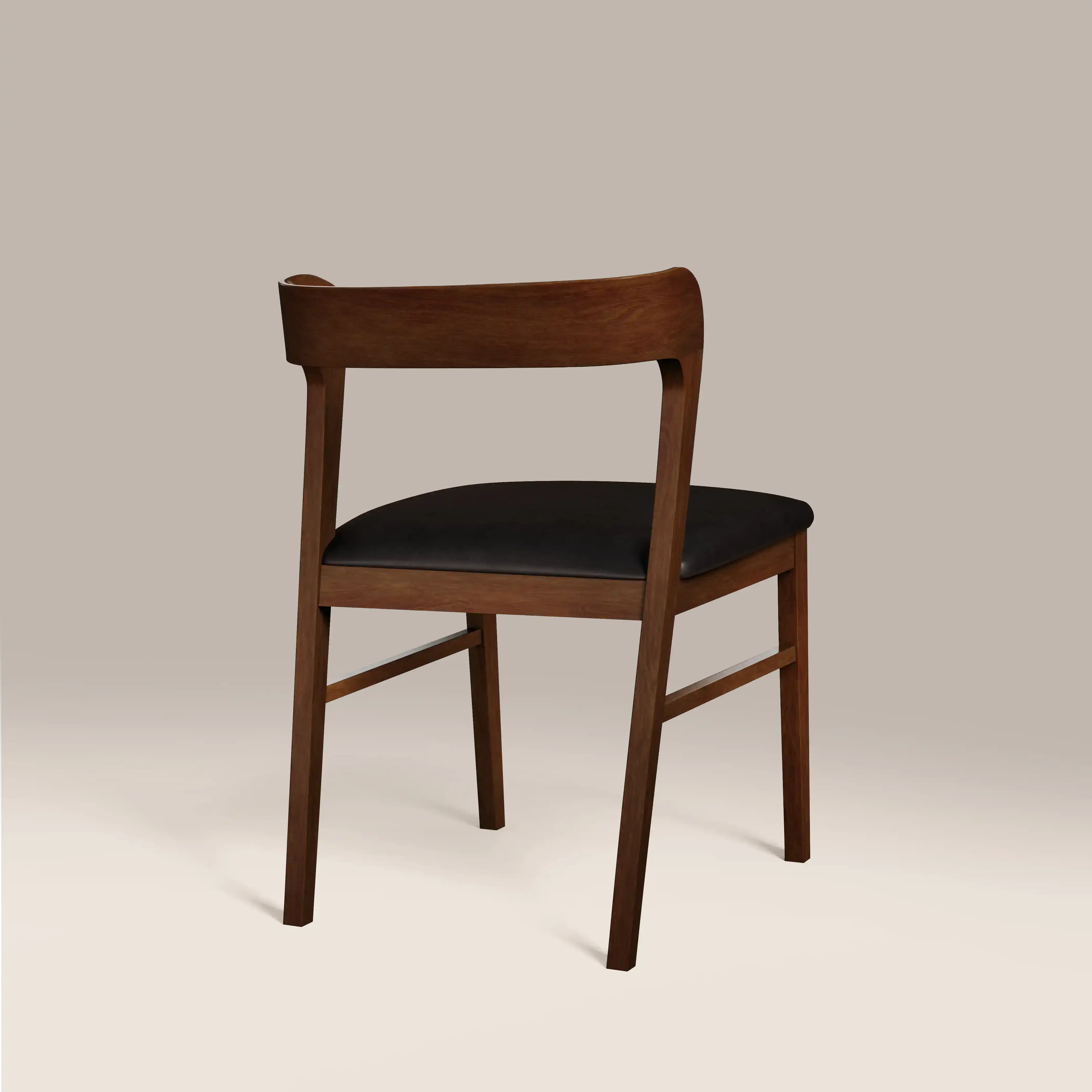 Chiswick Wooden Dining Chair | Black Faux Leather & Walnut - Image 5