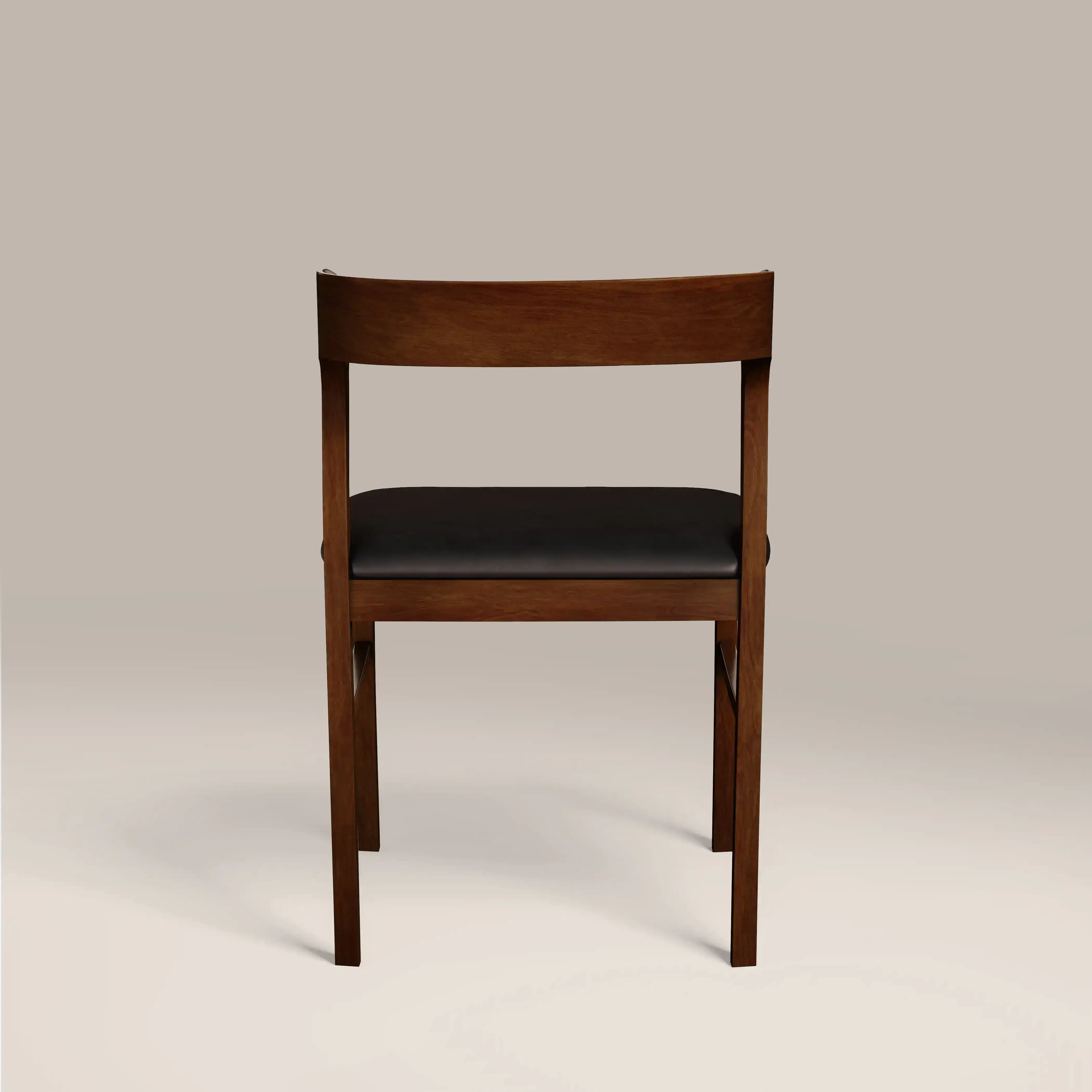 Chiswick Wooden Dining Chair | Black Faux Leather & Walnut - Image 6