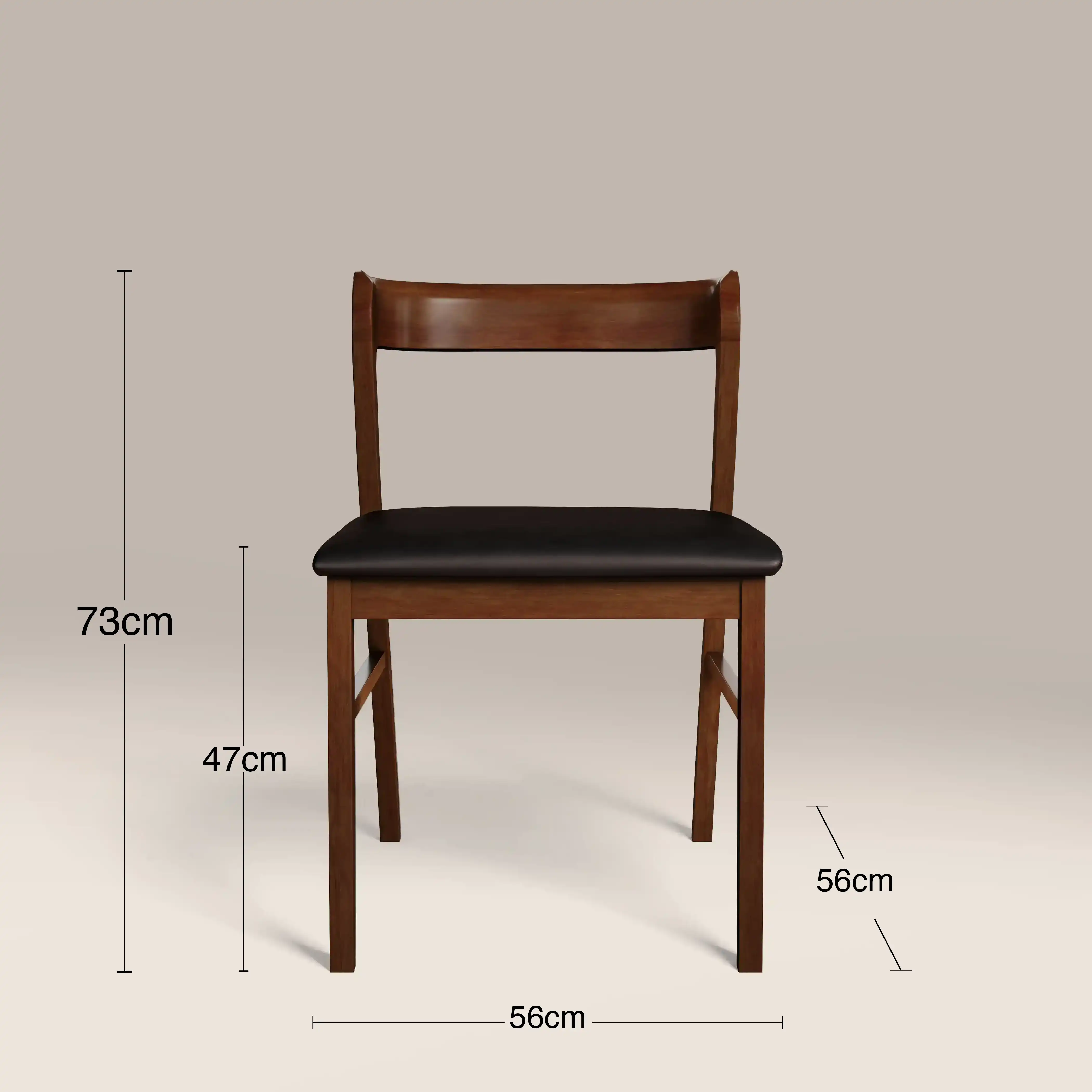 Chiswick Wooden Dining Chair | Black Faux Leather & Walnut - Image 7