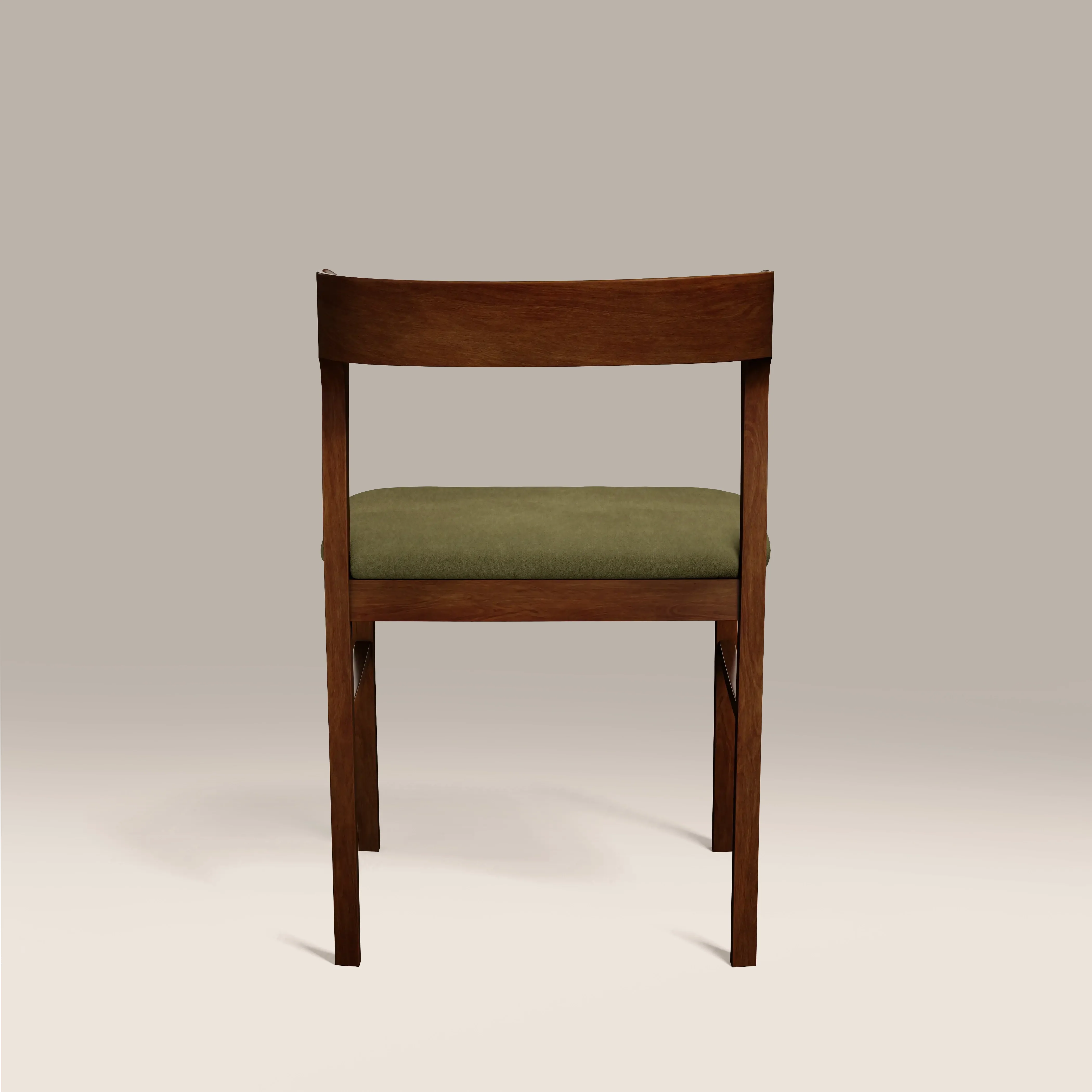 Chiswick Wooden Dining Chair | Moss Green Sustainable Mohair Velvet & Walnut - Image 6