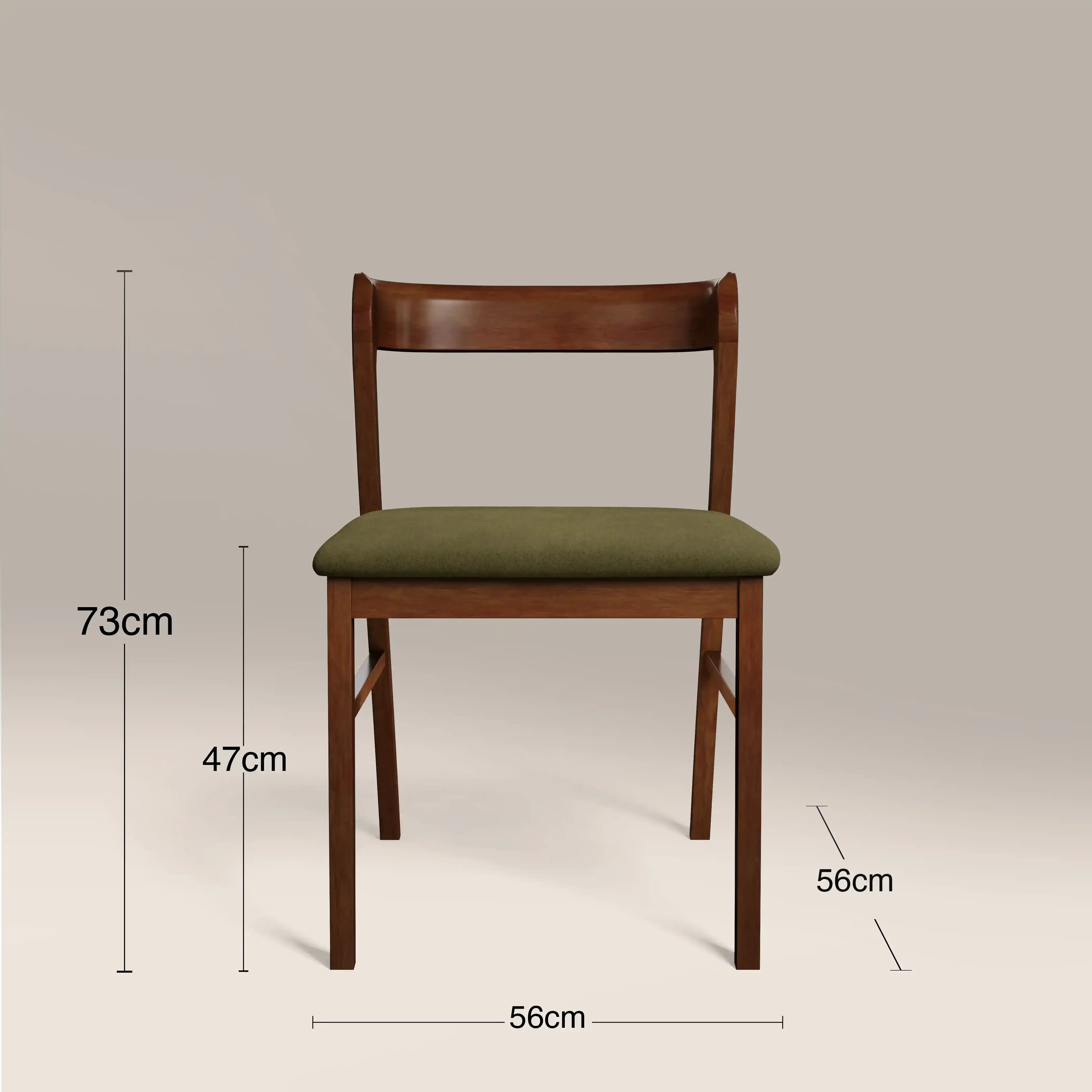 Chiswick Wooden Dining Chair | Moss Green Sustainable Mohair Velvet & Walnut - Image 7
