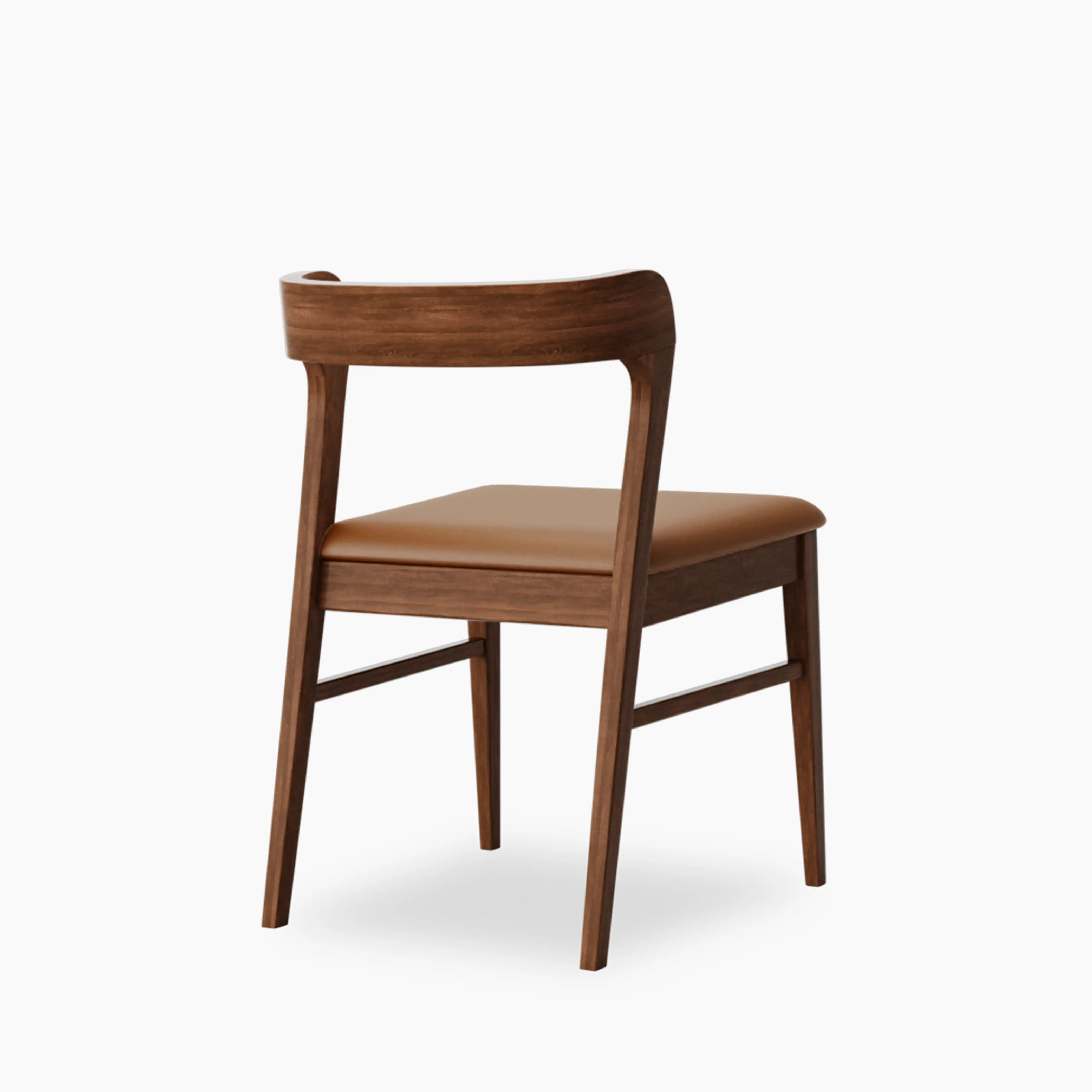 Chiswick Wooden Dining Chair | Vintage Tan Faux Leather & Walnut - Image 7